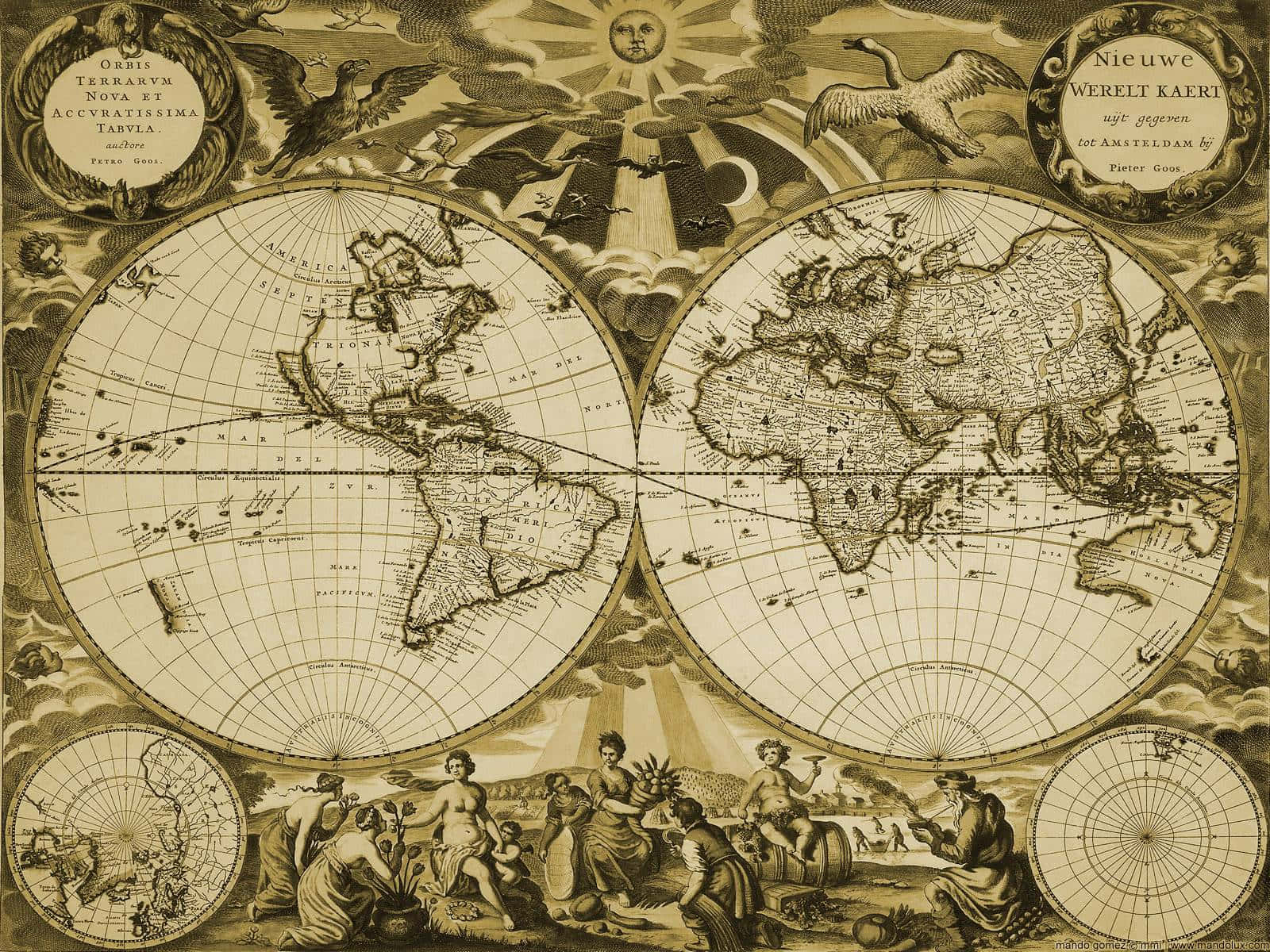 1600x1200 Download Vintage Cartography Displaying A Historical World Map Wallpaper