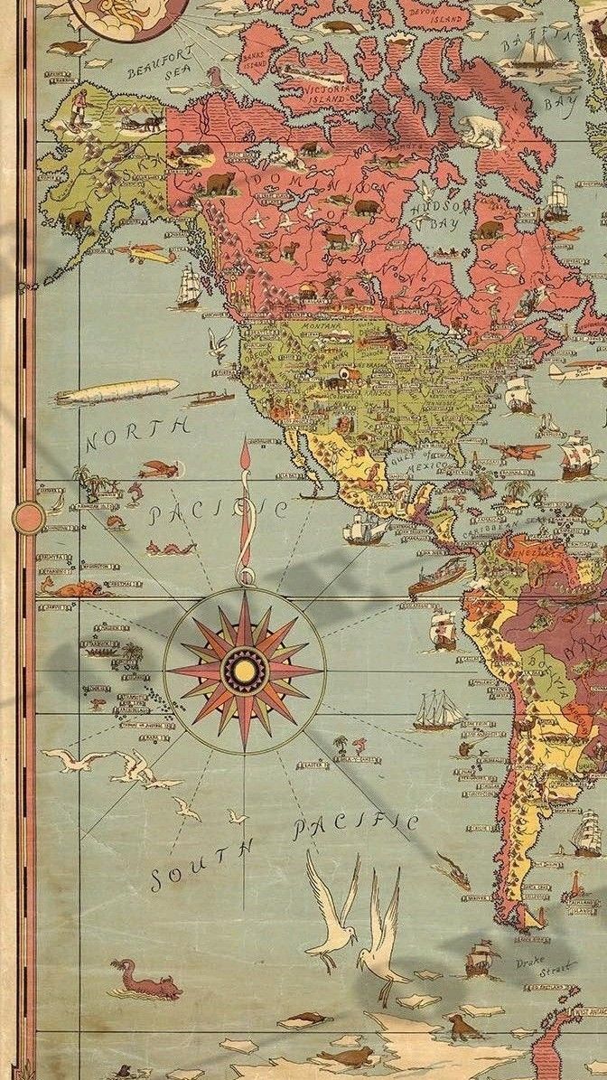 672x1195 Иллюстрации арт. Vintage map, Vintage maps, Unique scrapbooks