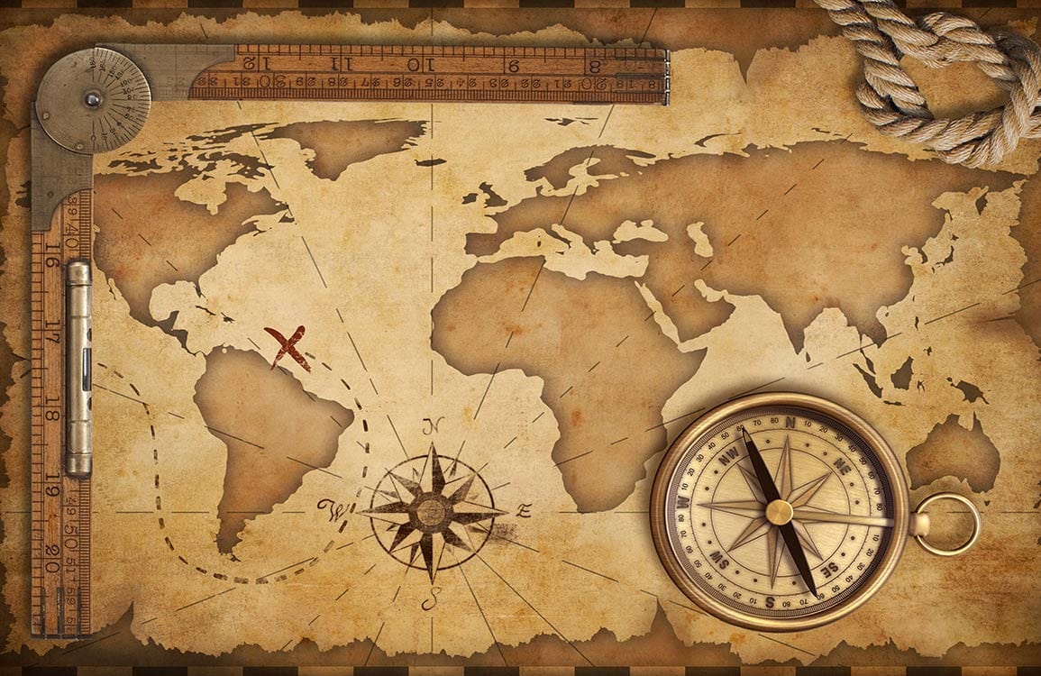 1155x750 Aged Treasure Map Wallpaper Mural