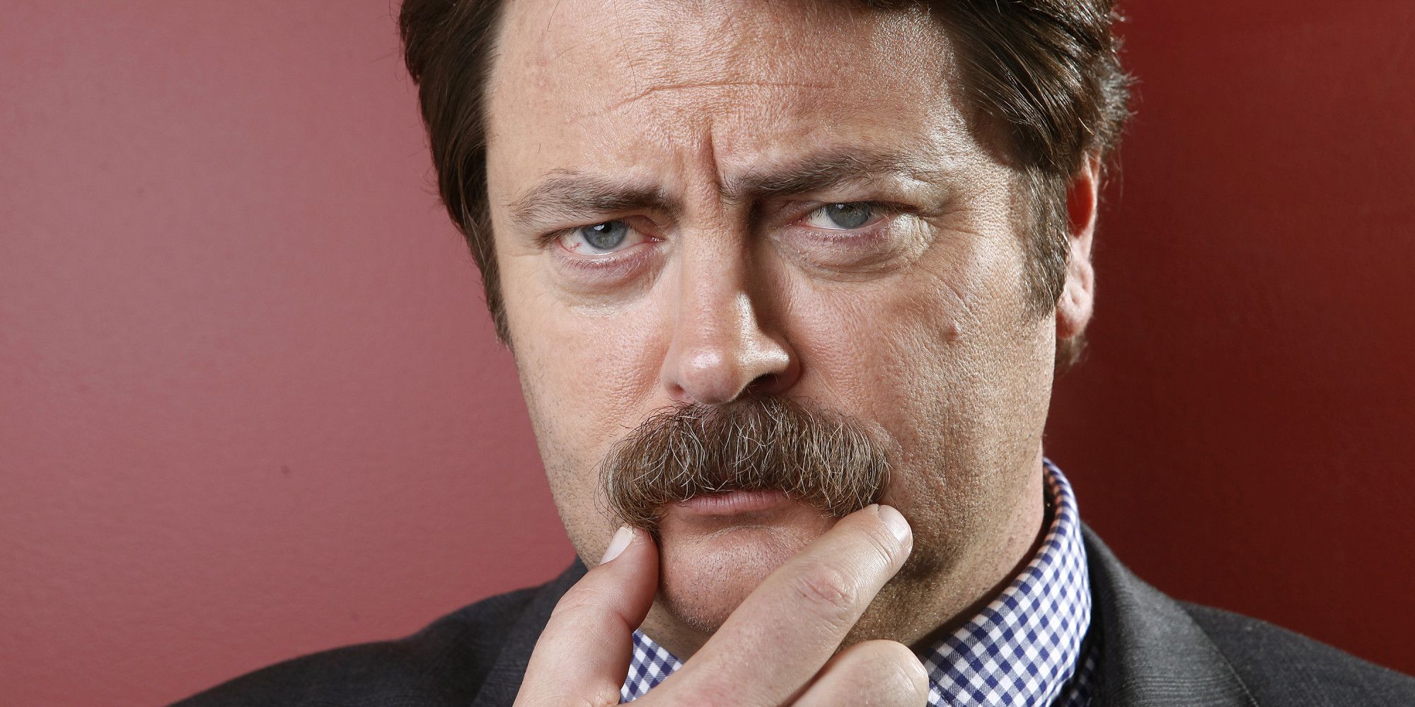 2000x1000 Iconic Parks and Recreation HD Wallpaper Featuring Mustached Characterx1000