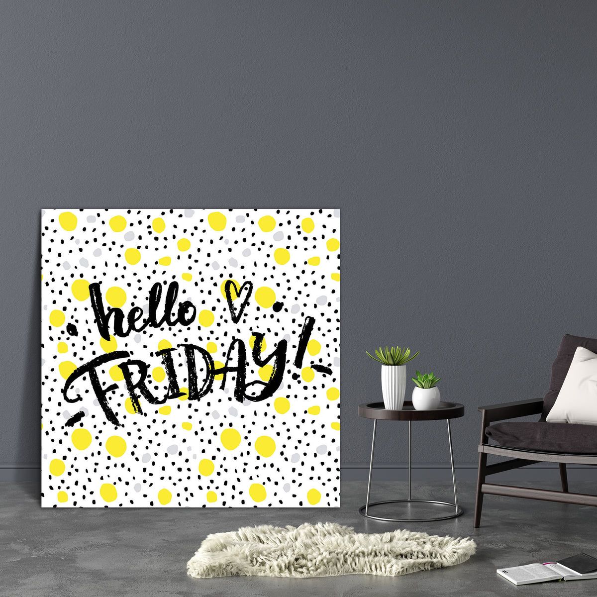 1200x1200 Hello Friday Canvas Painting Synthetic Frame