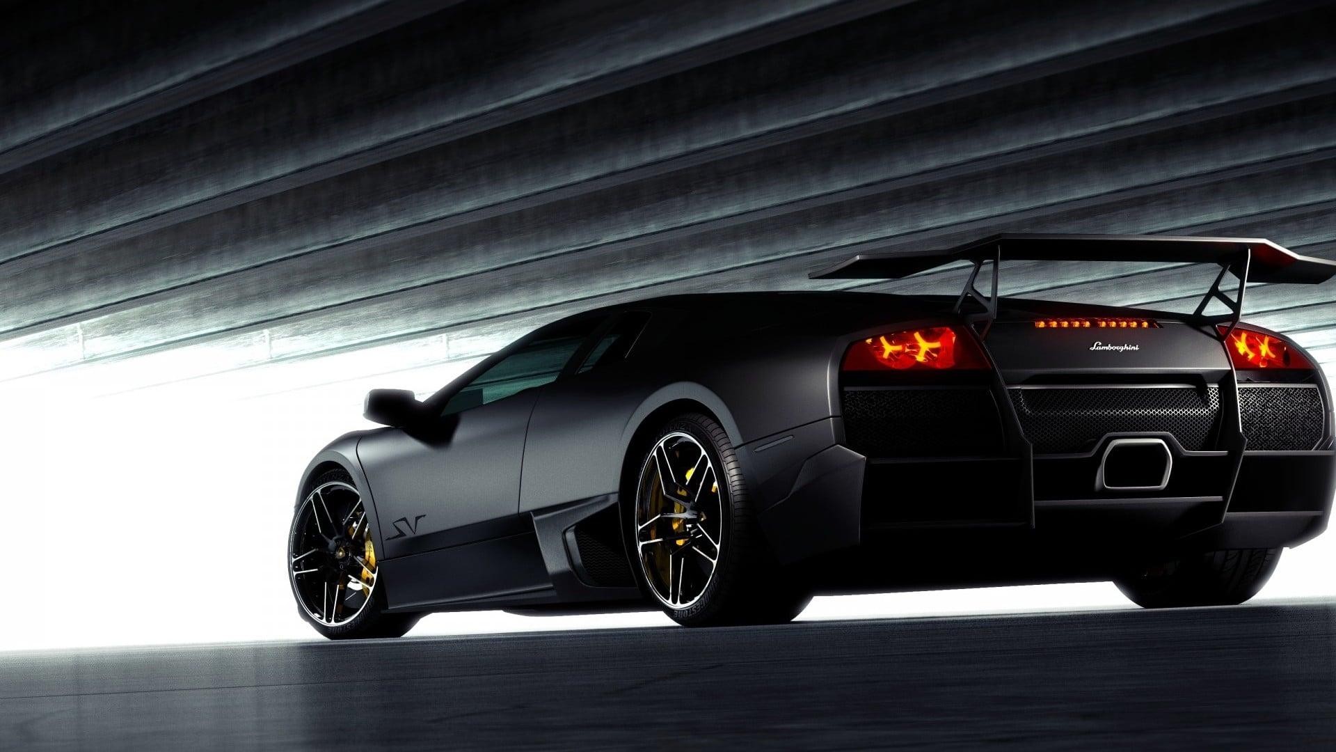 1920x1080 Black Lamborghini Back View Hd Wallpaper 1080p Cars