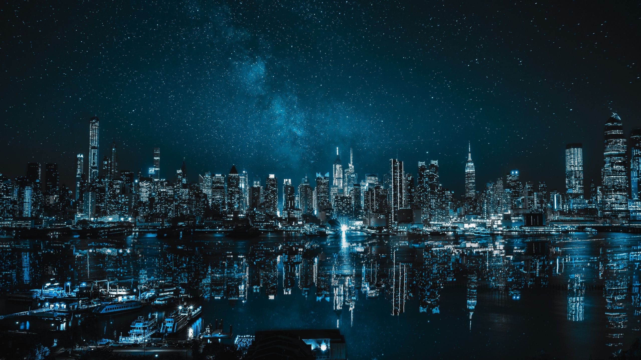 2560x1440 Blue City 4k Wallpaper