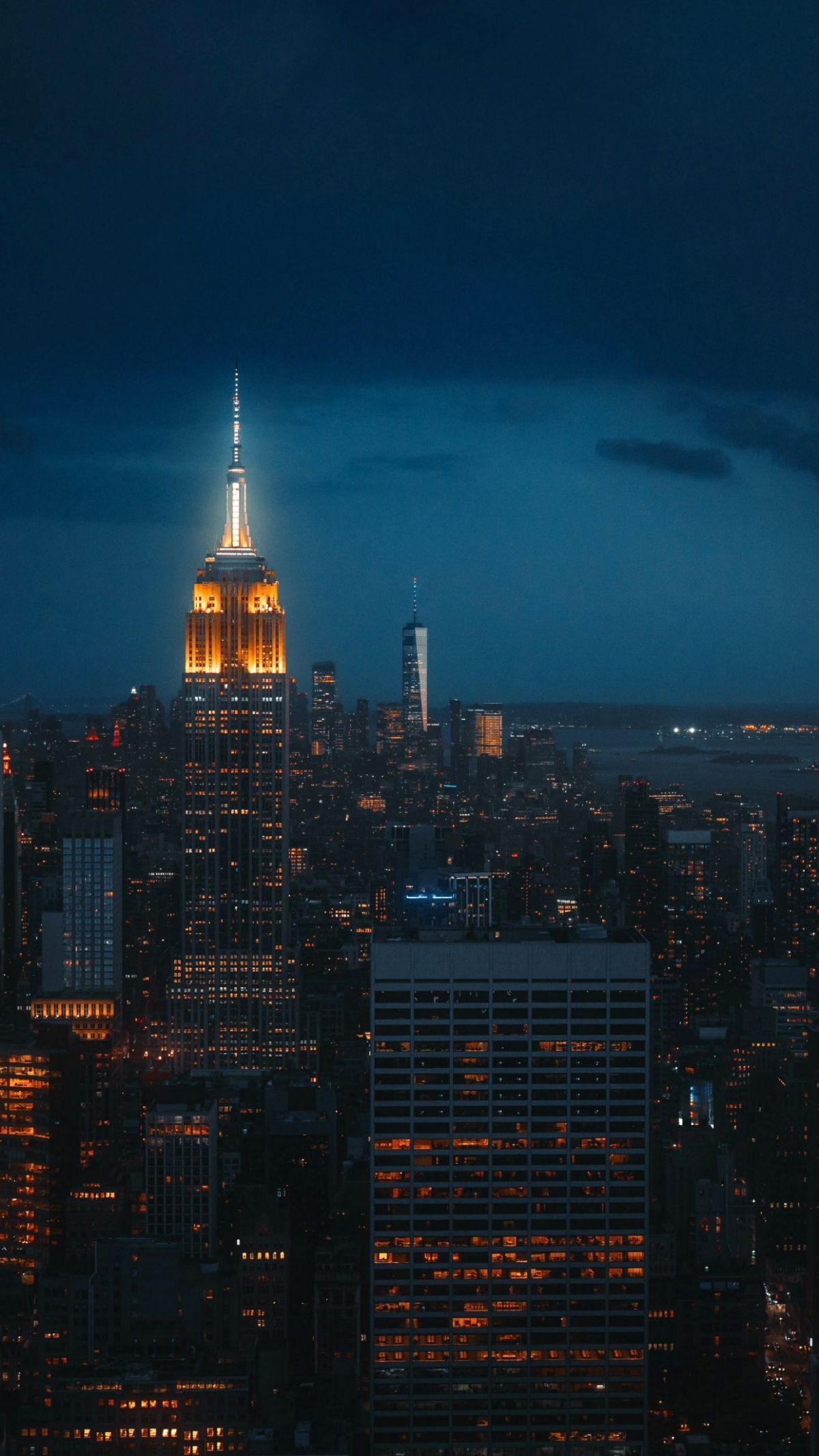 1200x2133 Dark New York City America Glowing Buildings