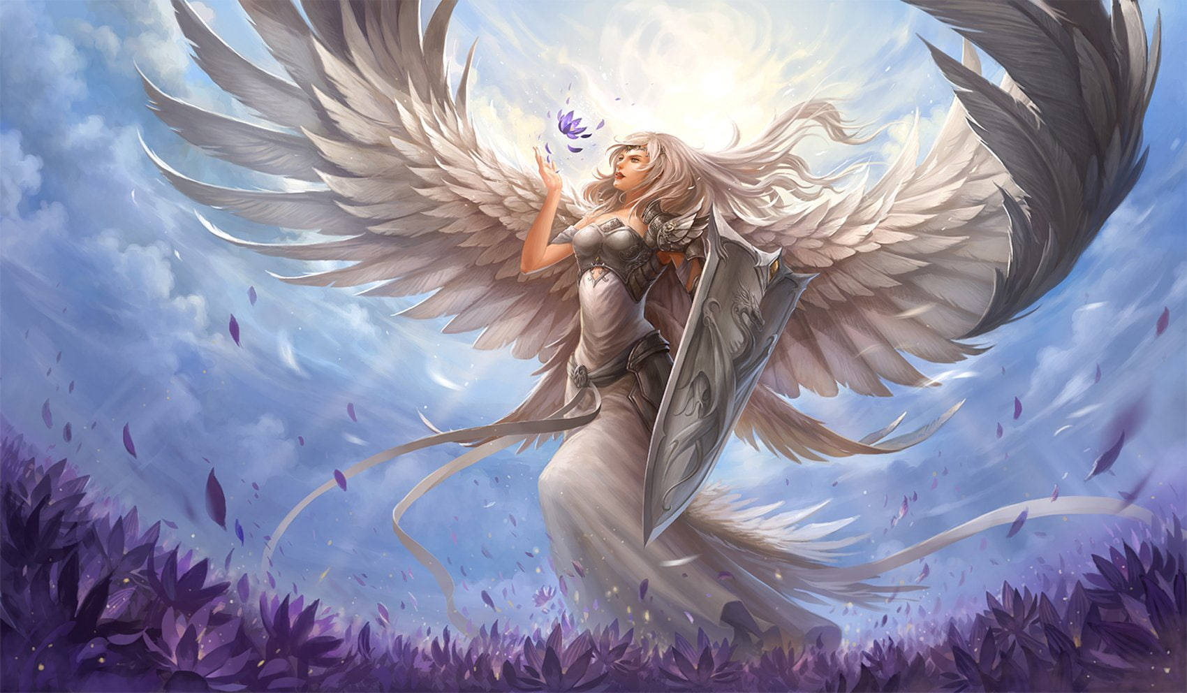1700x992 Download Beautiful Angels From Dragon Fantasy Wallpaper