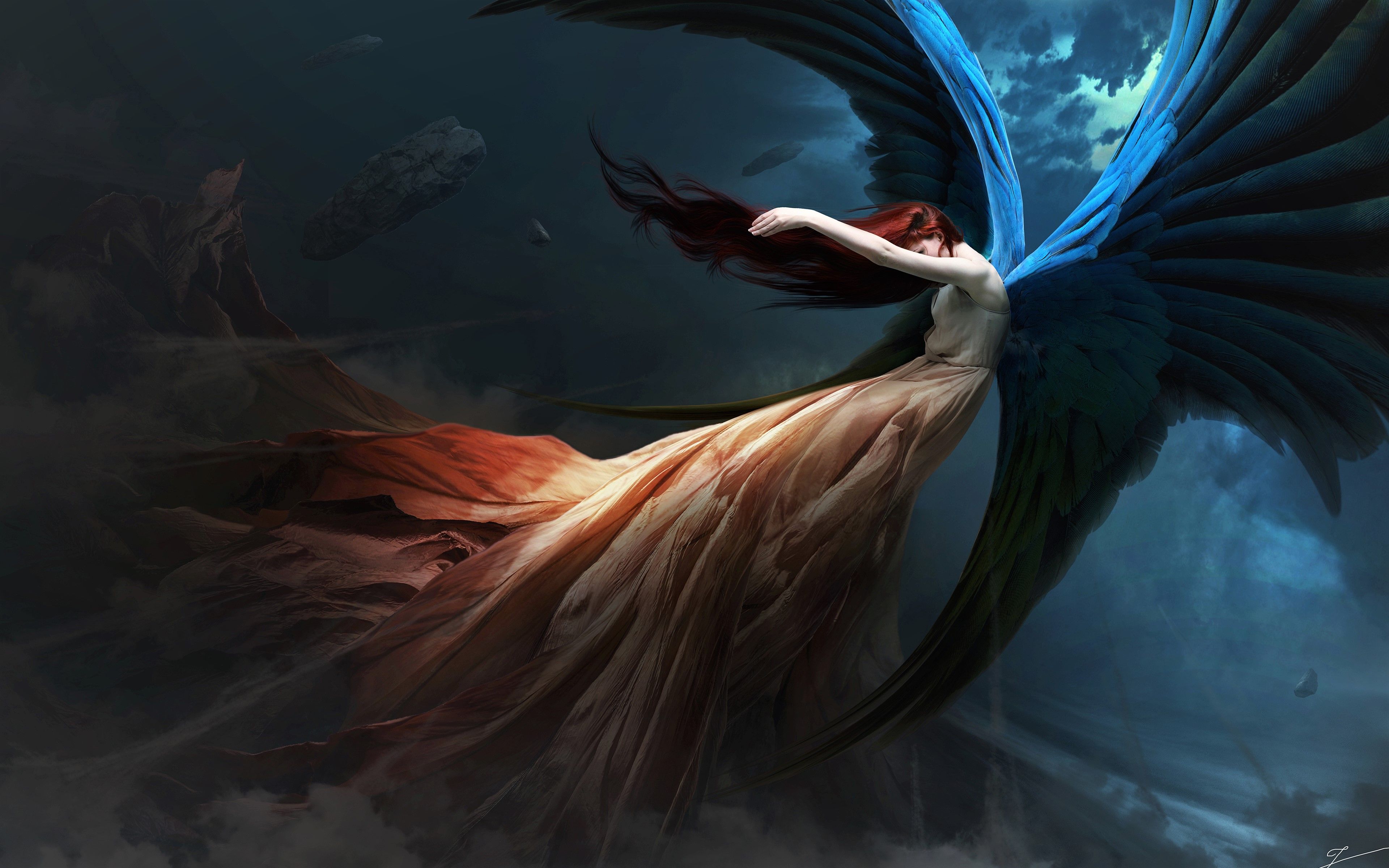 3840x2400 Fantasy Angel Redhead Wings Wallpaper, HD Artist Wallpaper, 4k Wallpaper, Image, Background, Photos and Picture