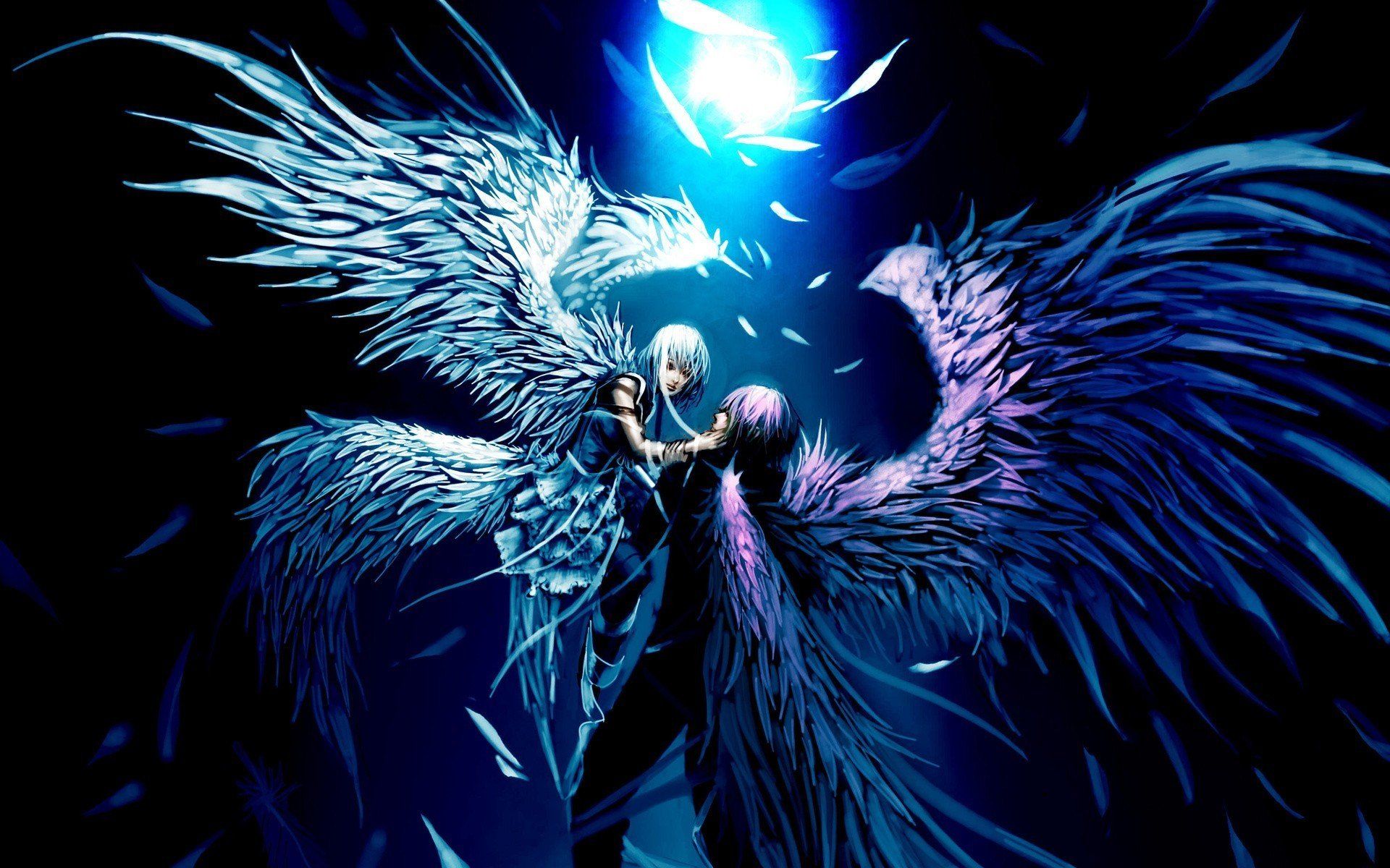 1920x1200 Celestial Embrace: A Stunning HD Fantasy Angel Wallpaperx1200