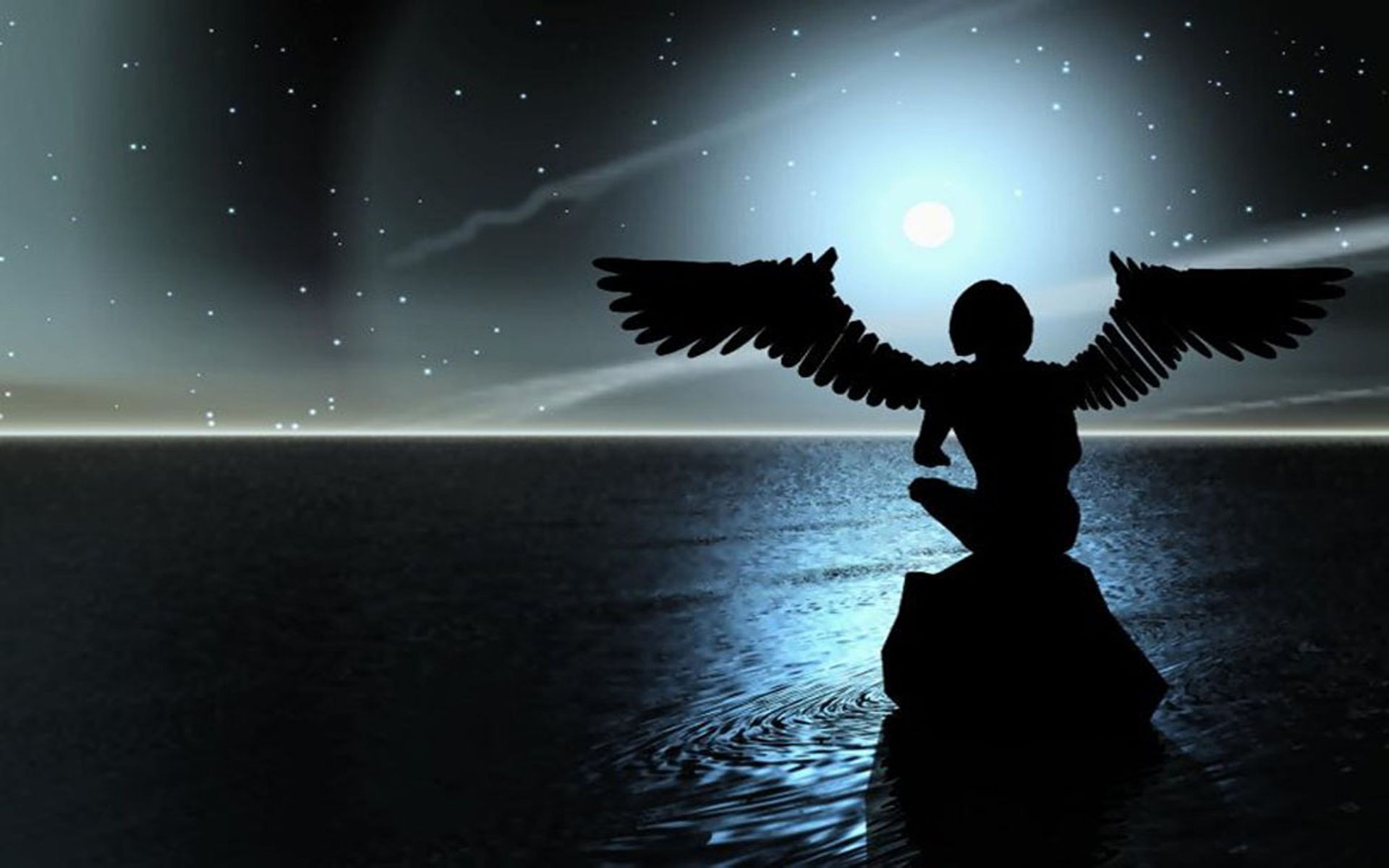 1920x1200 Fantasy Night Angel Wallpaper​-Quality Free Image and Transparent PNG Clipart