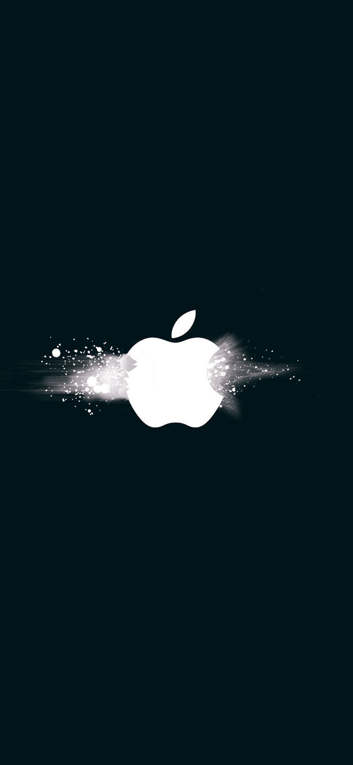 1125x2436 apple logo ihate blue minimal illustration art