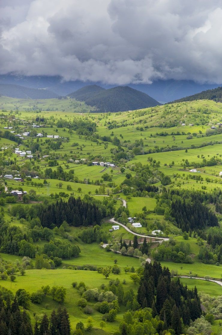 740x1116 Green Village Photo Free High Quality Picture