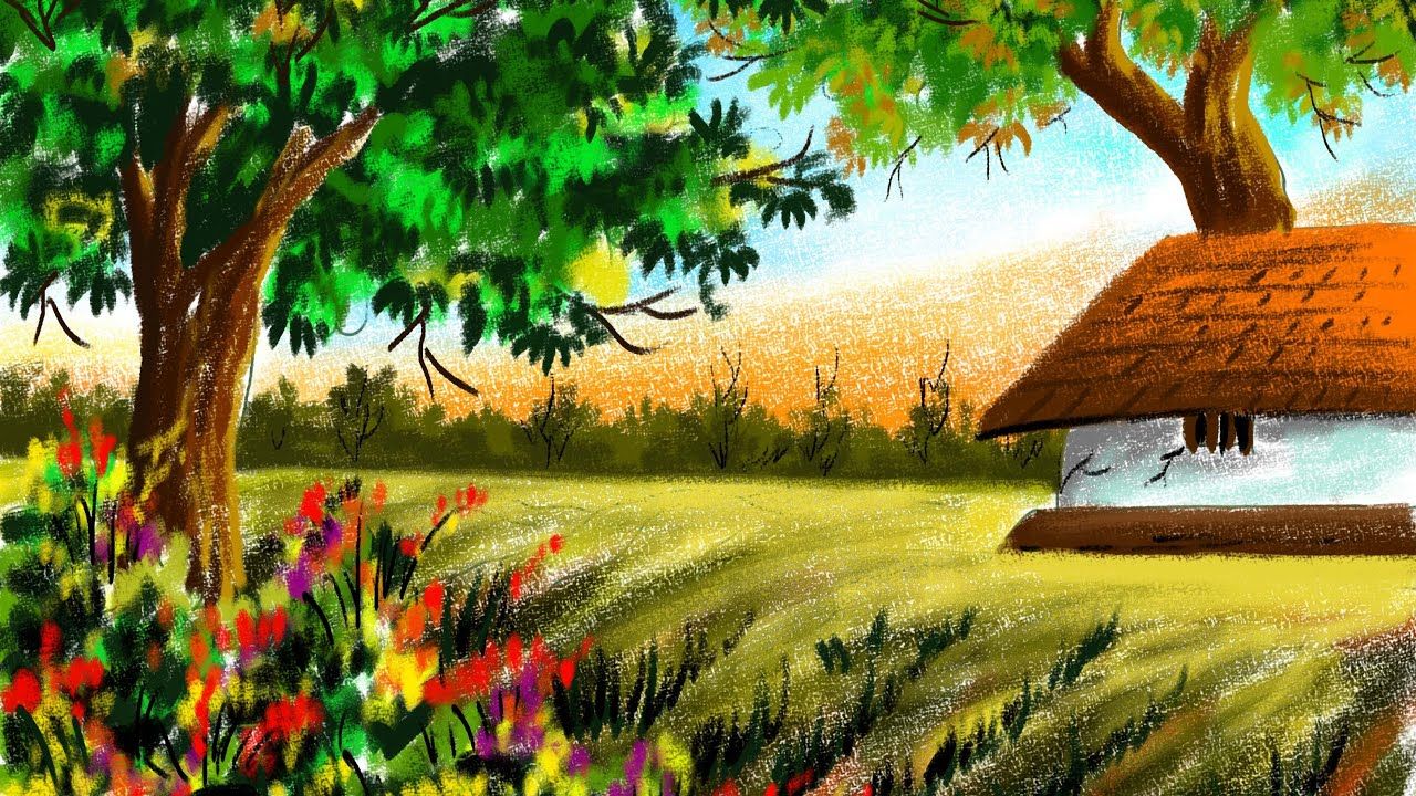 1280x720 Green Mood of Village of Natural Green Village // Ever Art with Arup
