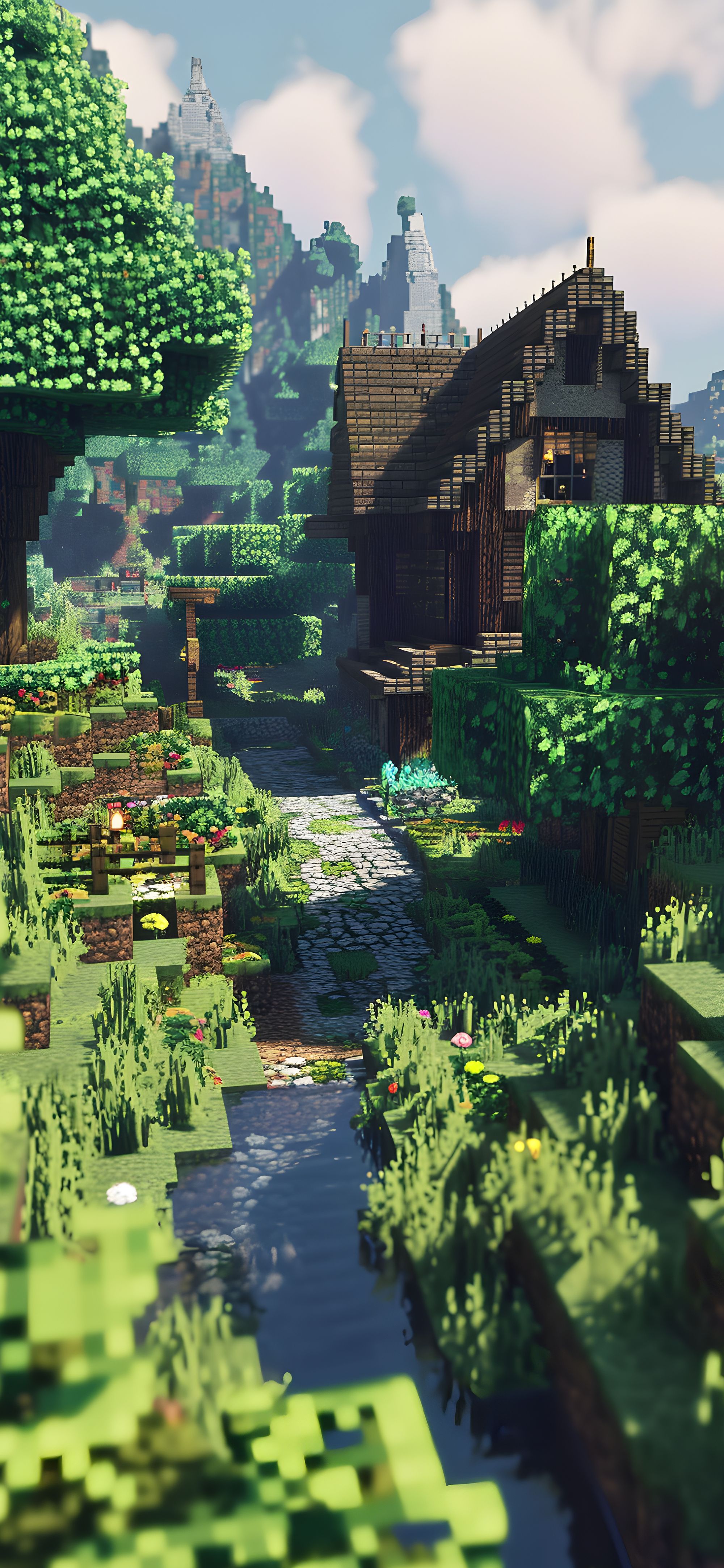 2000x4329 Aesthetic Minecraft Village Wallpaper Wallpaper iPhone