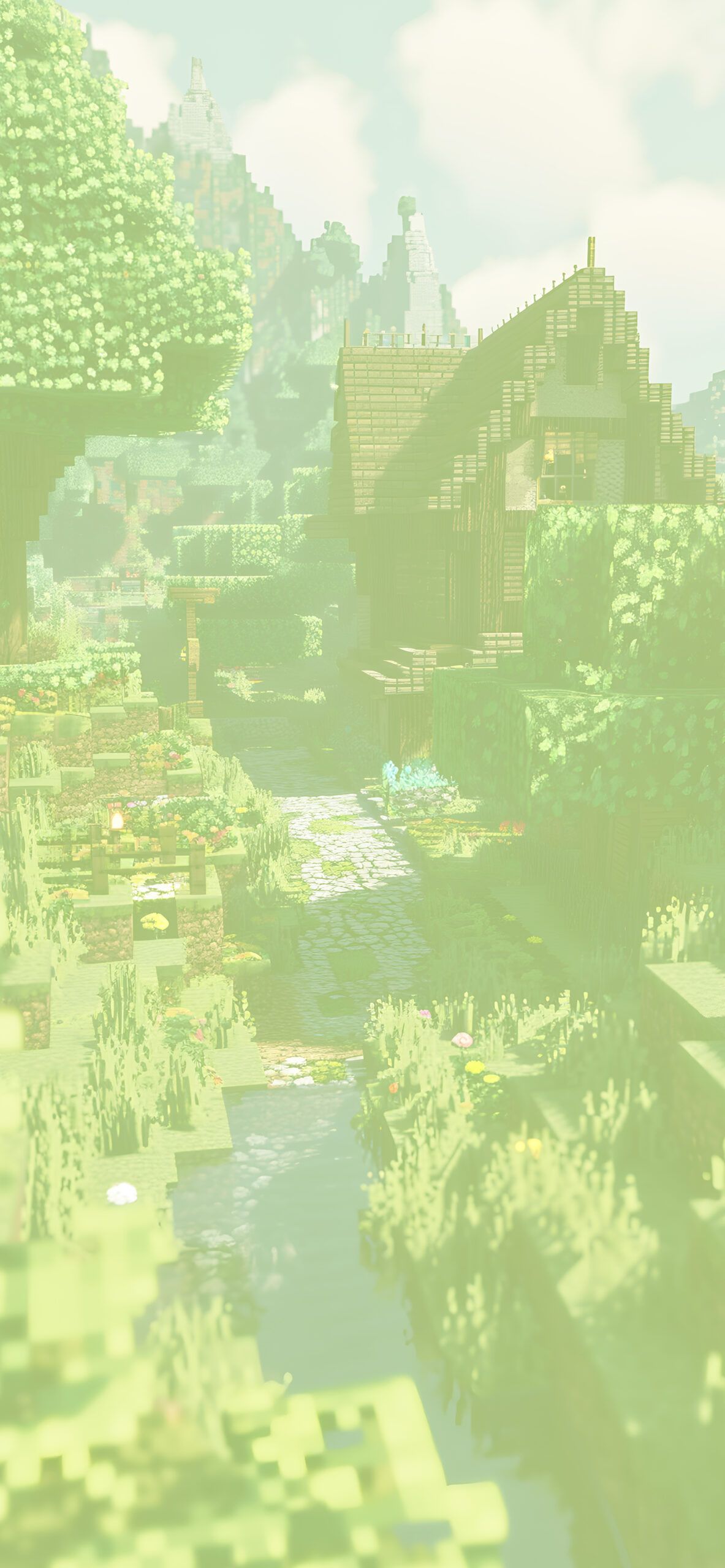 1183x2560 Aesthetic Minecraft Village Wallpaper Wallpaper iPhone