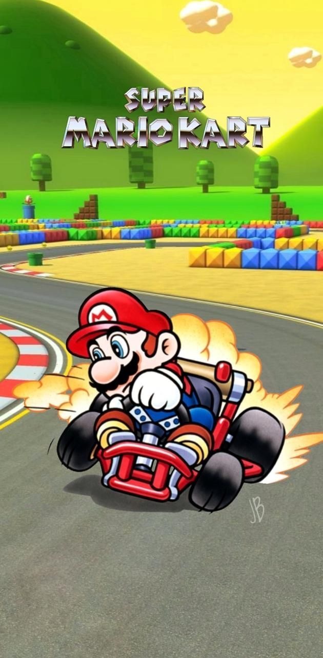 630x1280 Wallpaper Super Mario Kart Super Nes Super Mario Go Kart Wall Mural: Peel And Stick Removable