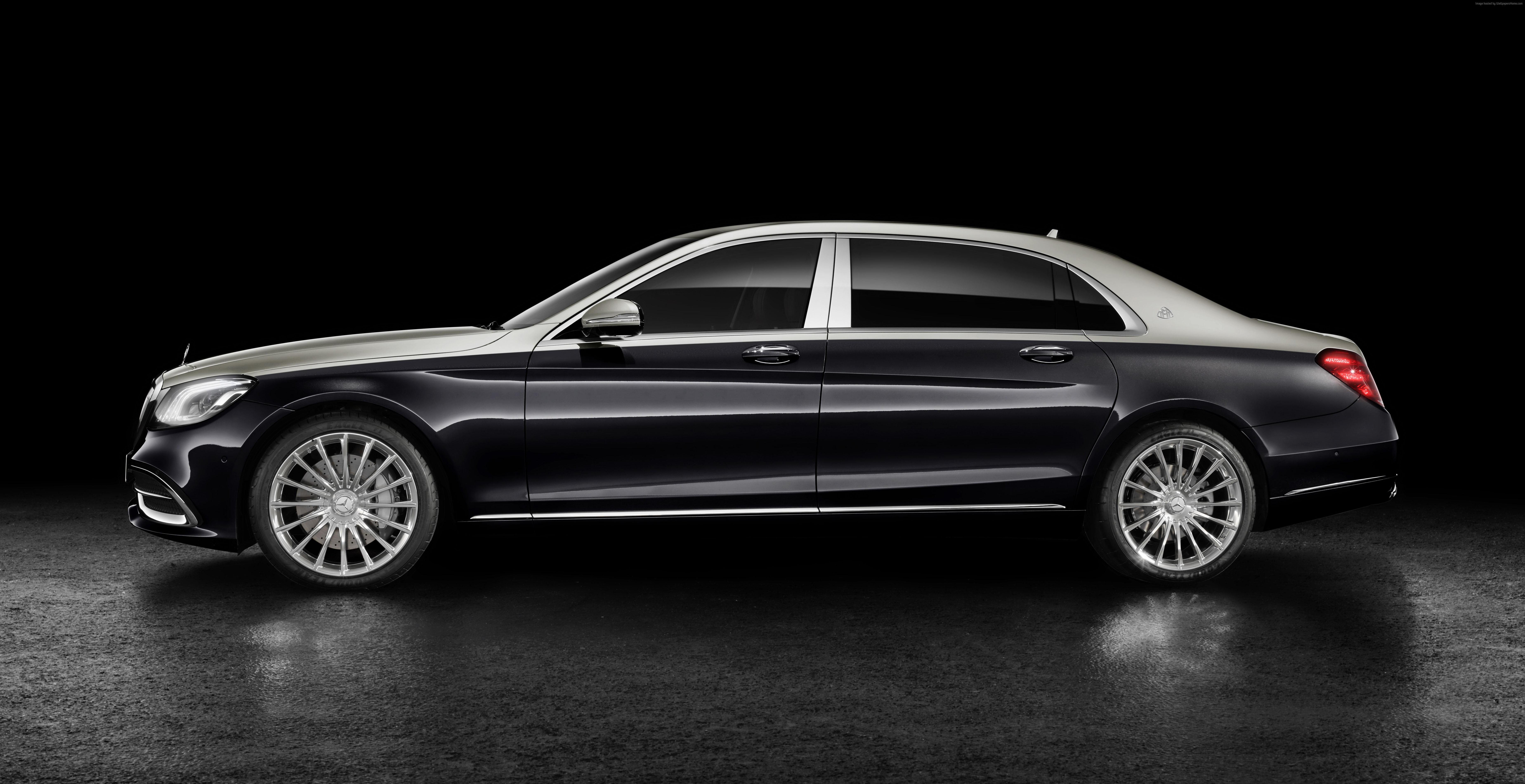 7392x3802 Gray Sedan, Mercedes Maybach S Class, 2018 Cars, 8k HD Wallpaper