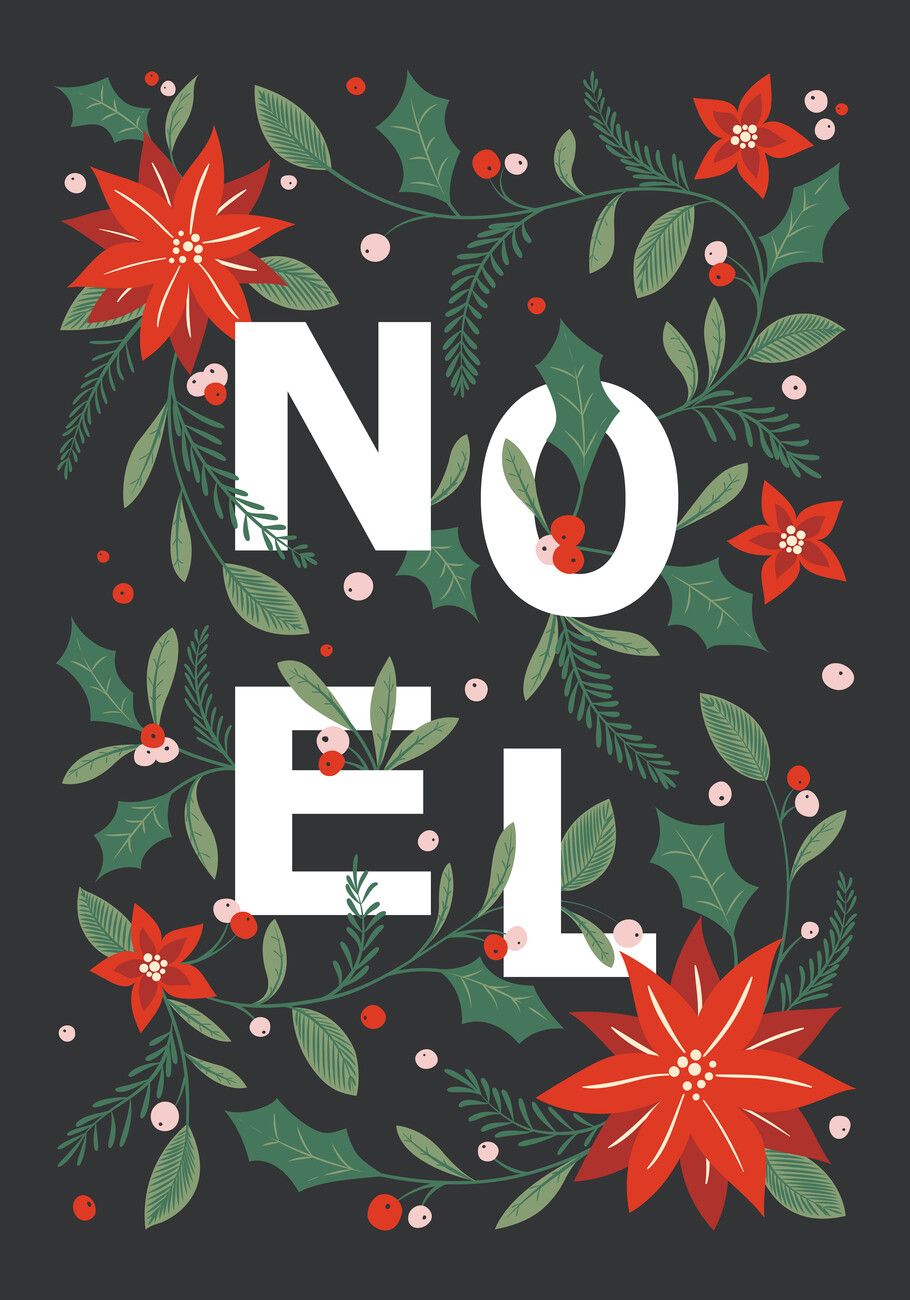 910x1300 Poster Noel, Christmas illustration. Wall Art 1 FREE