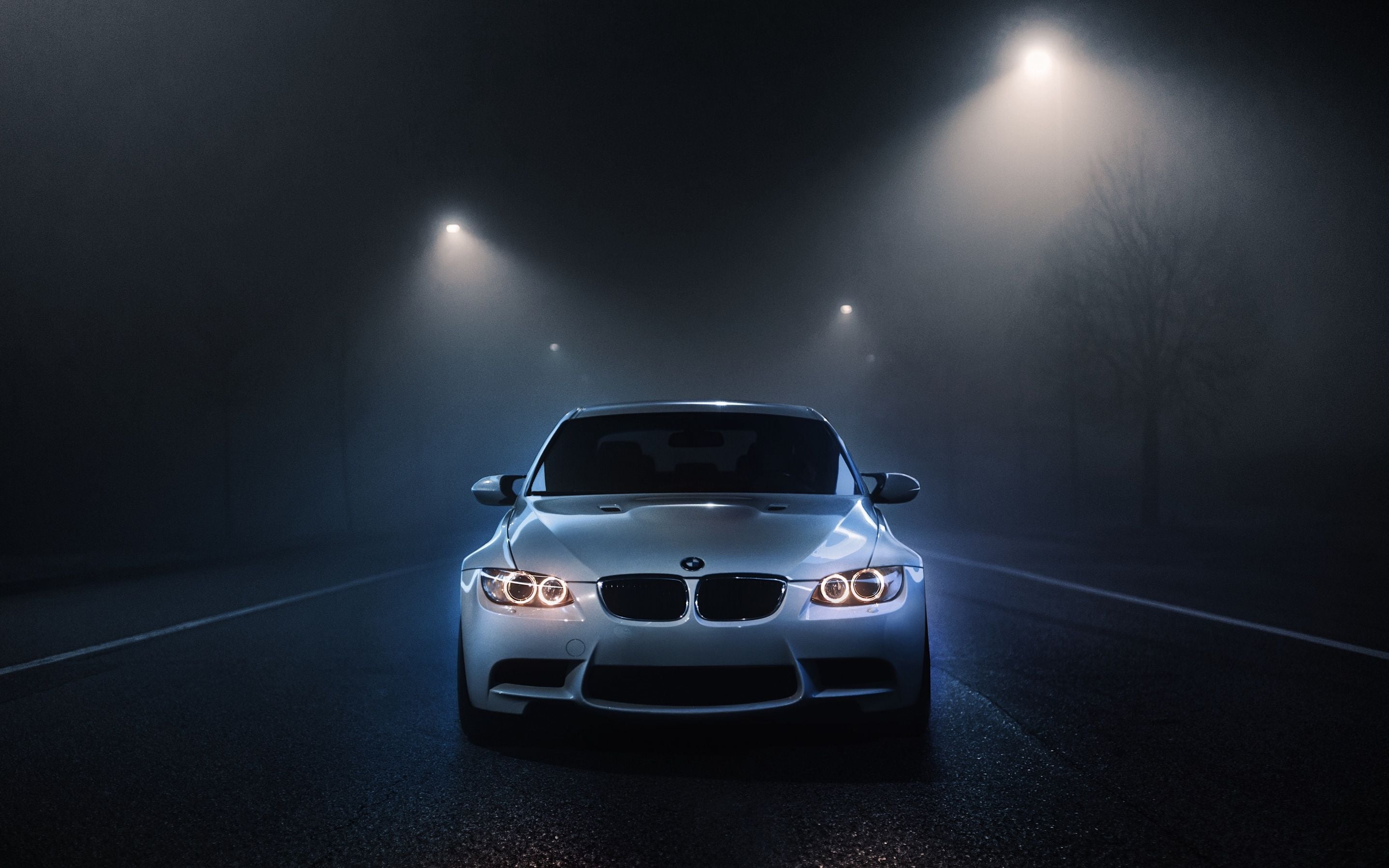 2880x1800 BMW M3 Wallpaper 4K, White cars, Dark background