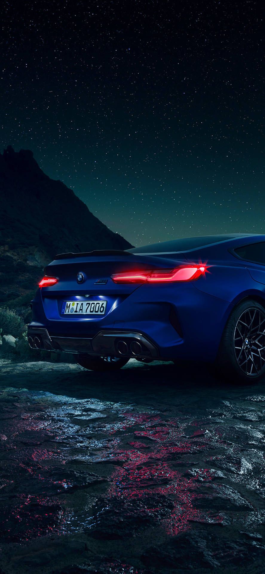887x1920 Download Blue BMW M At Night Wallpaper