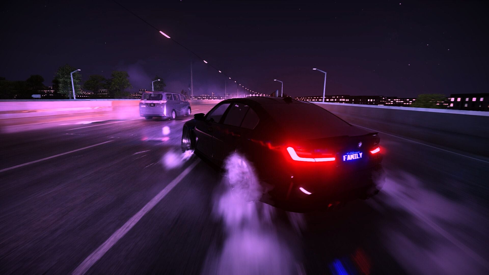 1920x1080 BMW M3 G80 Night Drift