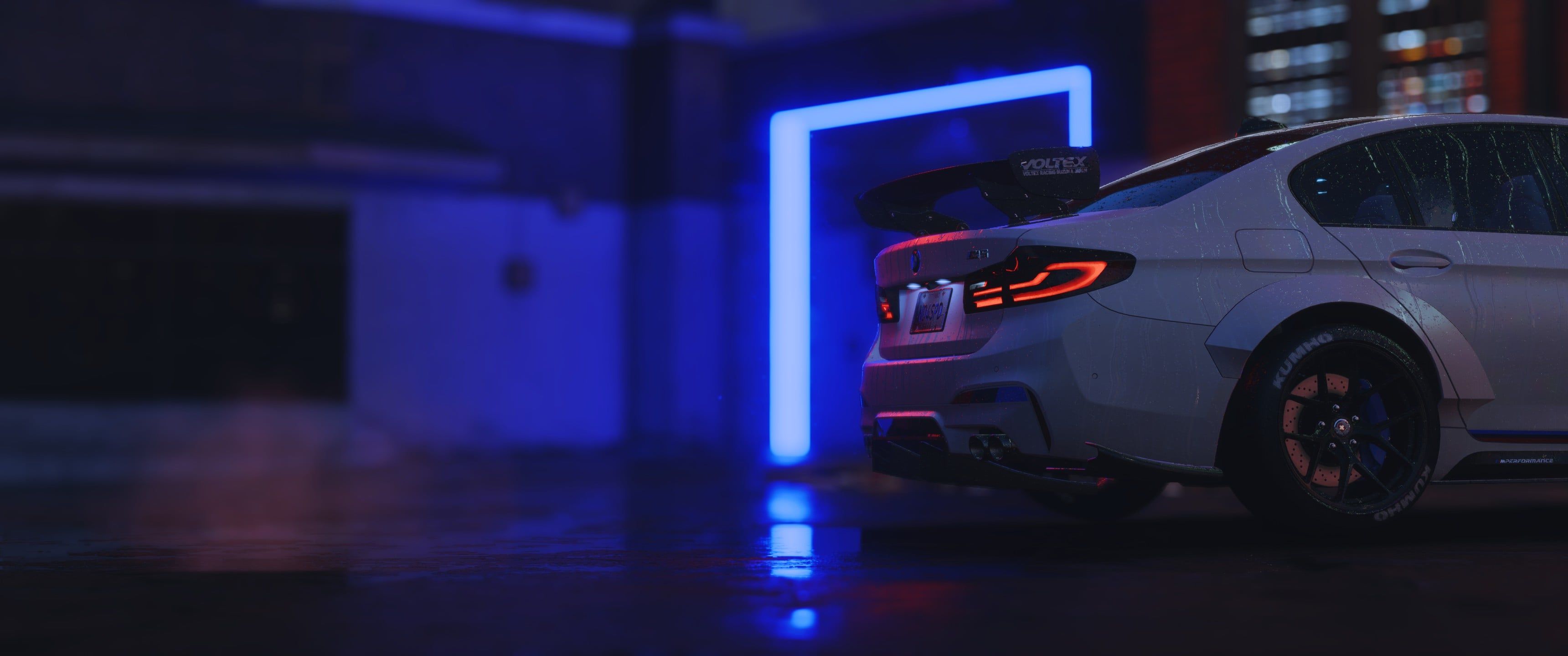 3440x1440 Night Runner with smoke effect (Ultrawide 3440 x 1440)