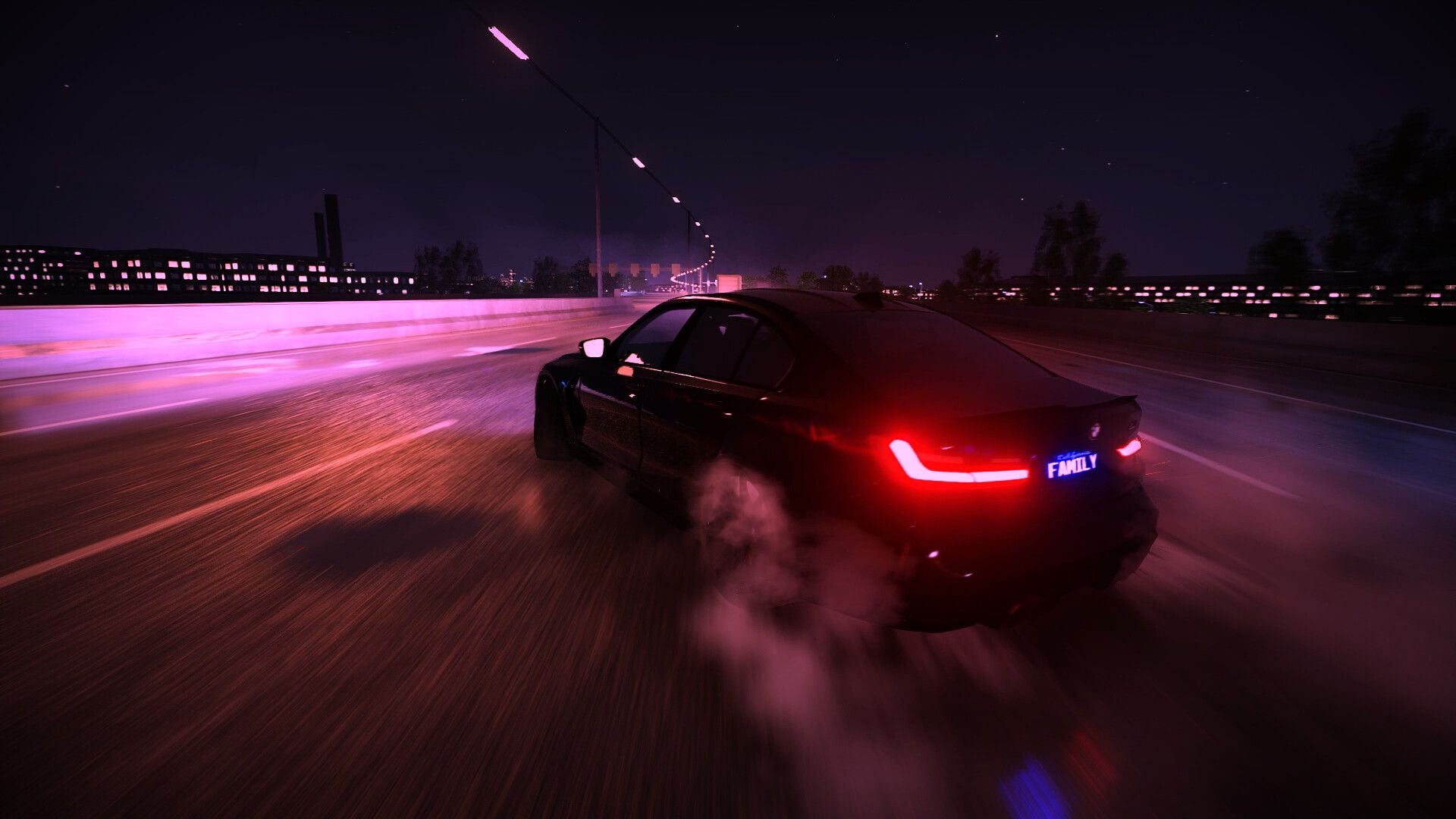 1920x1080 BMW M3 G80 Night Drift