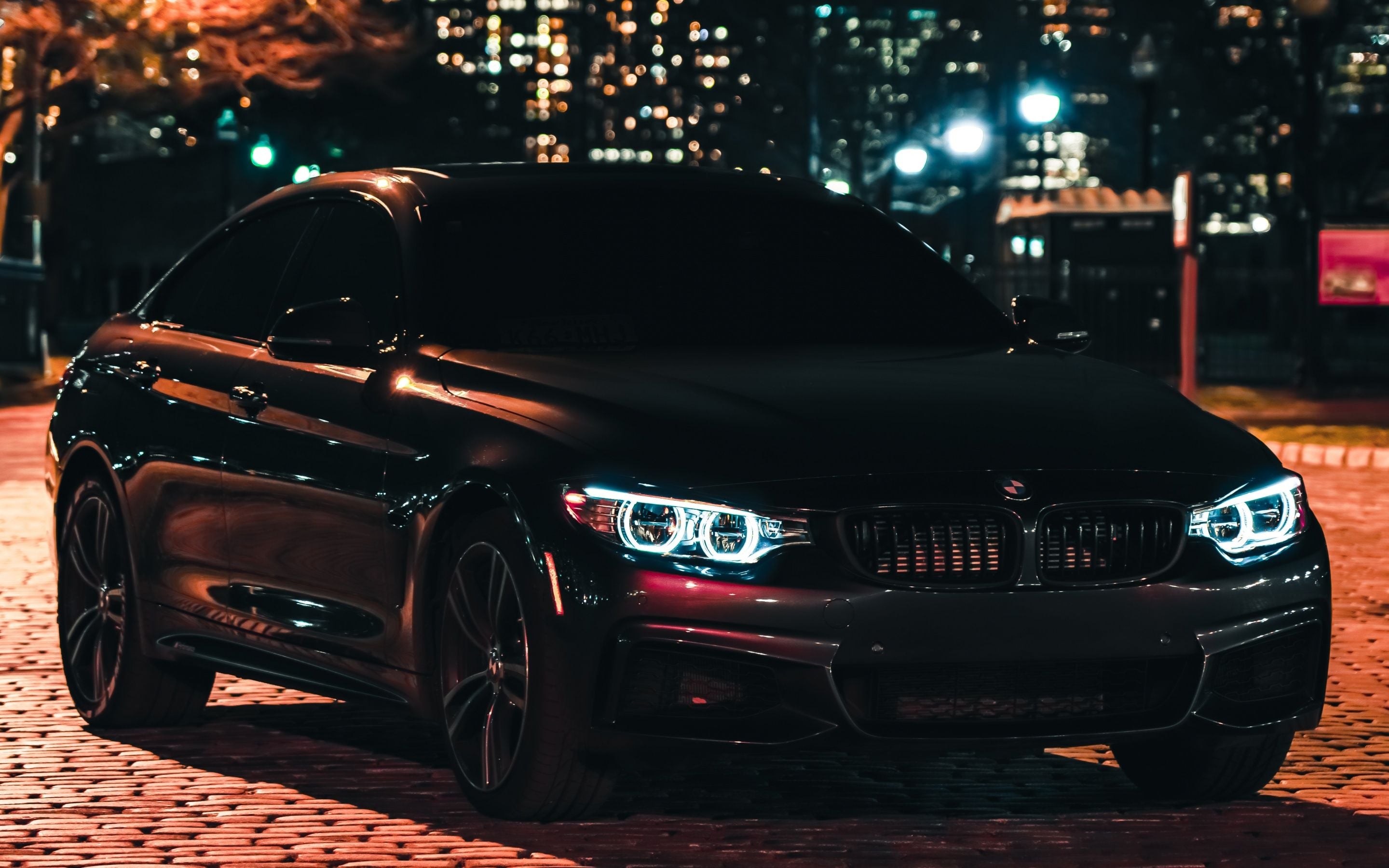 2880x1800 BMW M3 Wallpaper 4K, Black Edition, Night, City lights