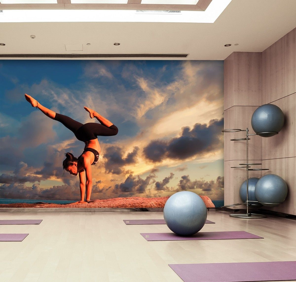 1200x1145 3D Yoga Pose 1294 Wallpaper Mural Paper Wall Print Indoor Murals CA Sinsin