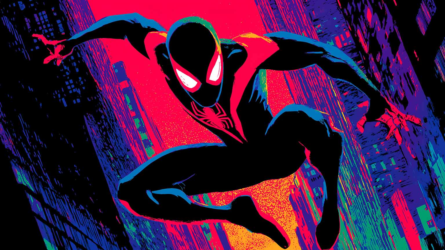 1536x864 Spider Man Swinging Through NYC At Night Desktop Wallpaper