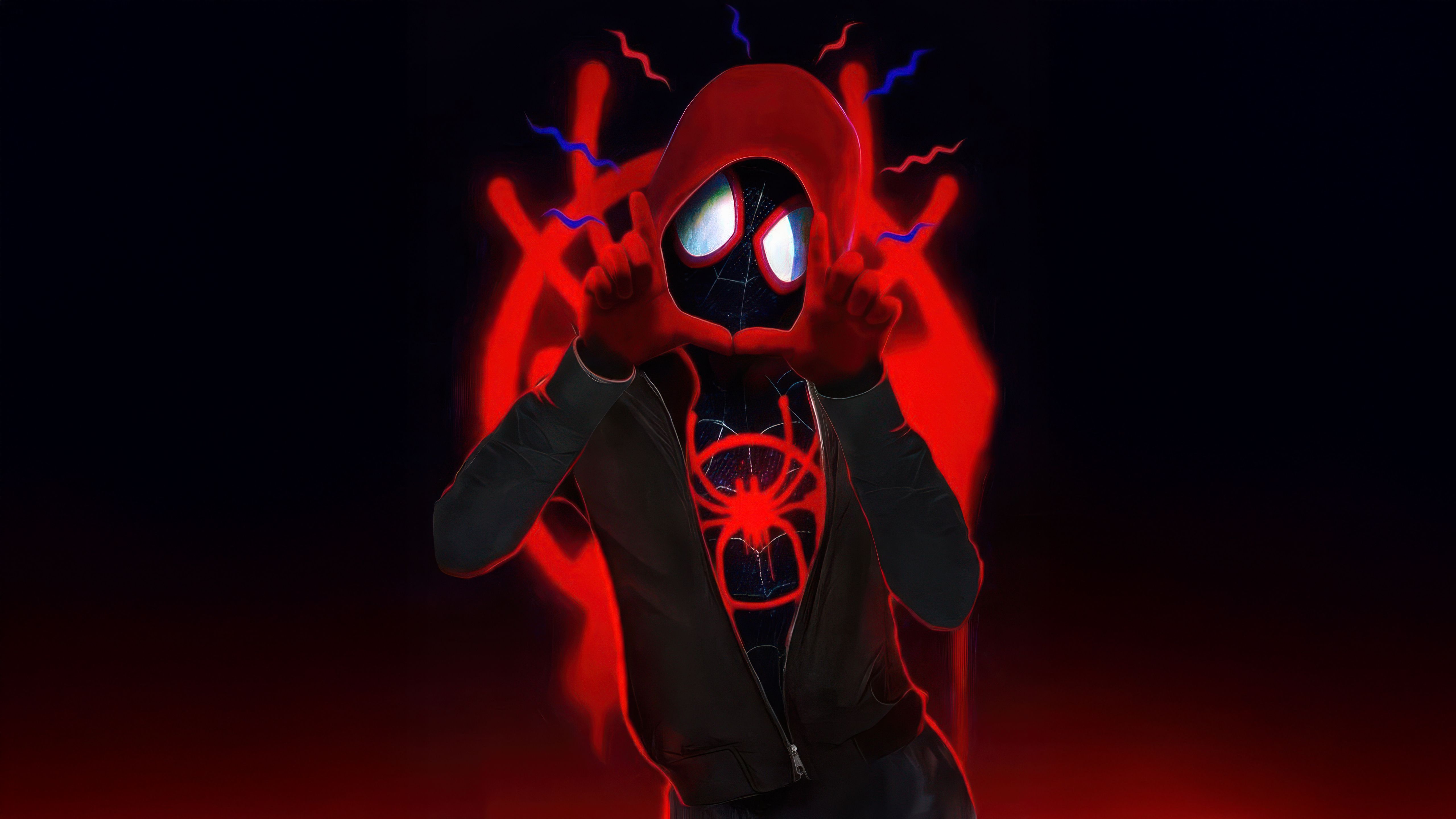 5120x2880 Miles Morales In Red And Black Wallpaper, HD Superheroes Wallpaper, 4k Wallpaper, Image, Background, Photos and Picture