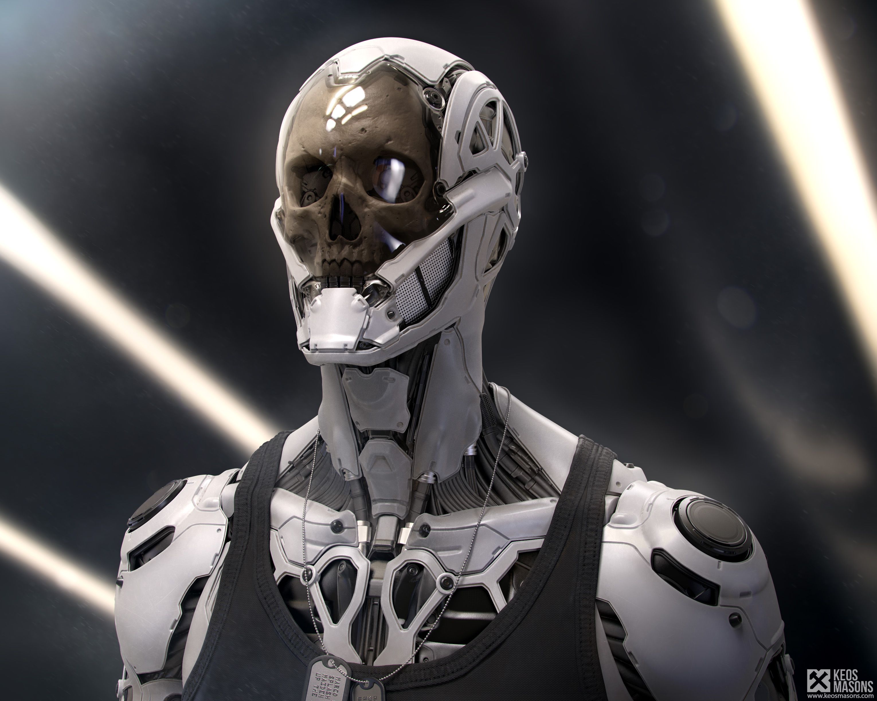 3060x2448 skull, Cyberpunk, Futuristic Wallpaper HD / Desktop and Mobile Background