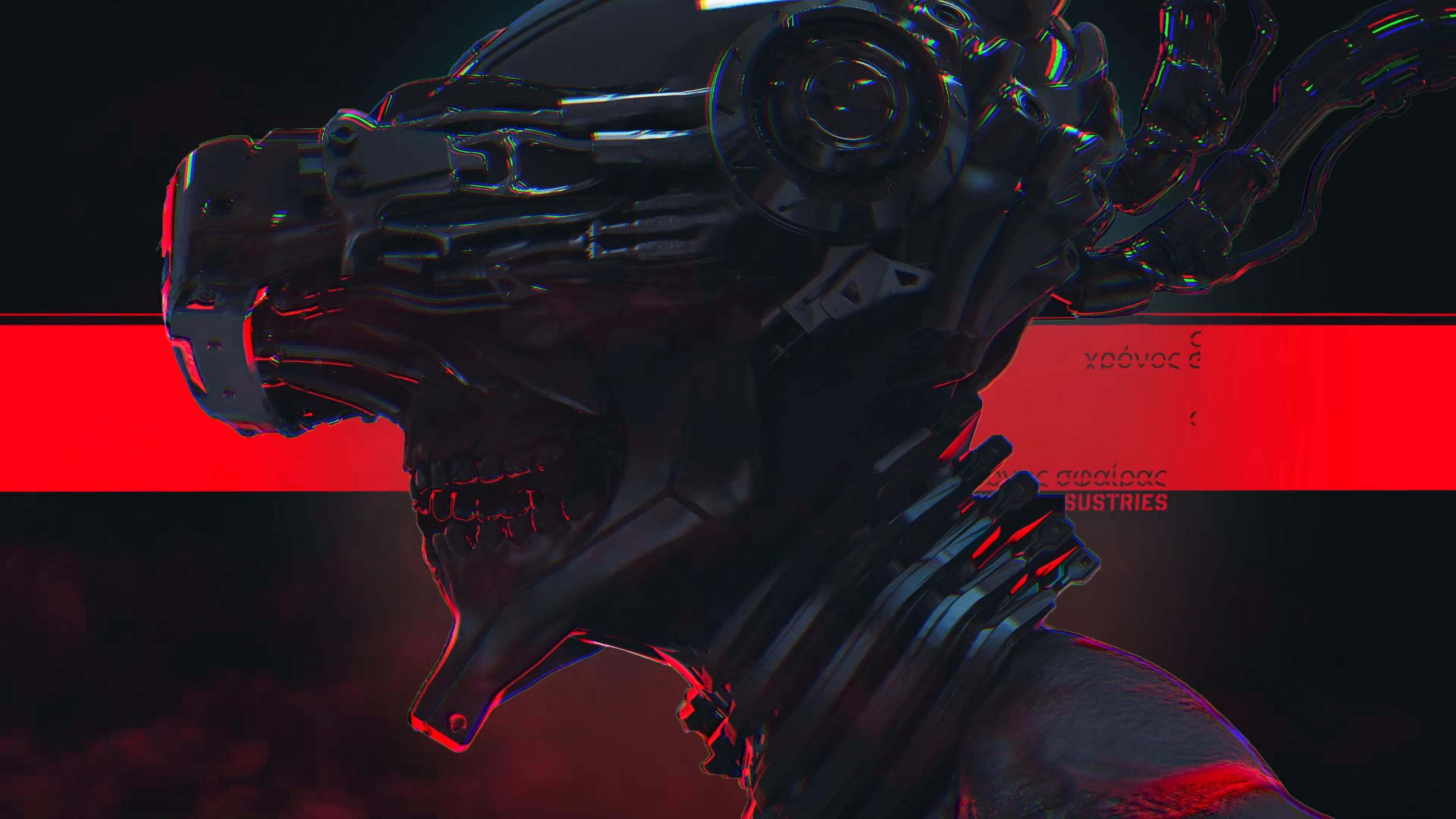 3840x2160 Cyberpunk Skull Live Wallpaper