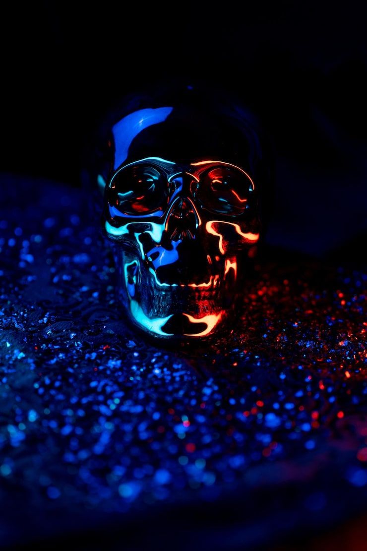 740x1110 Cyberpunk skull dark Image