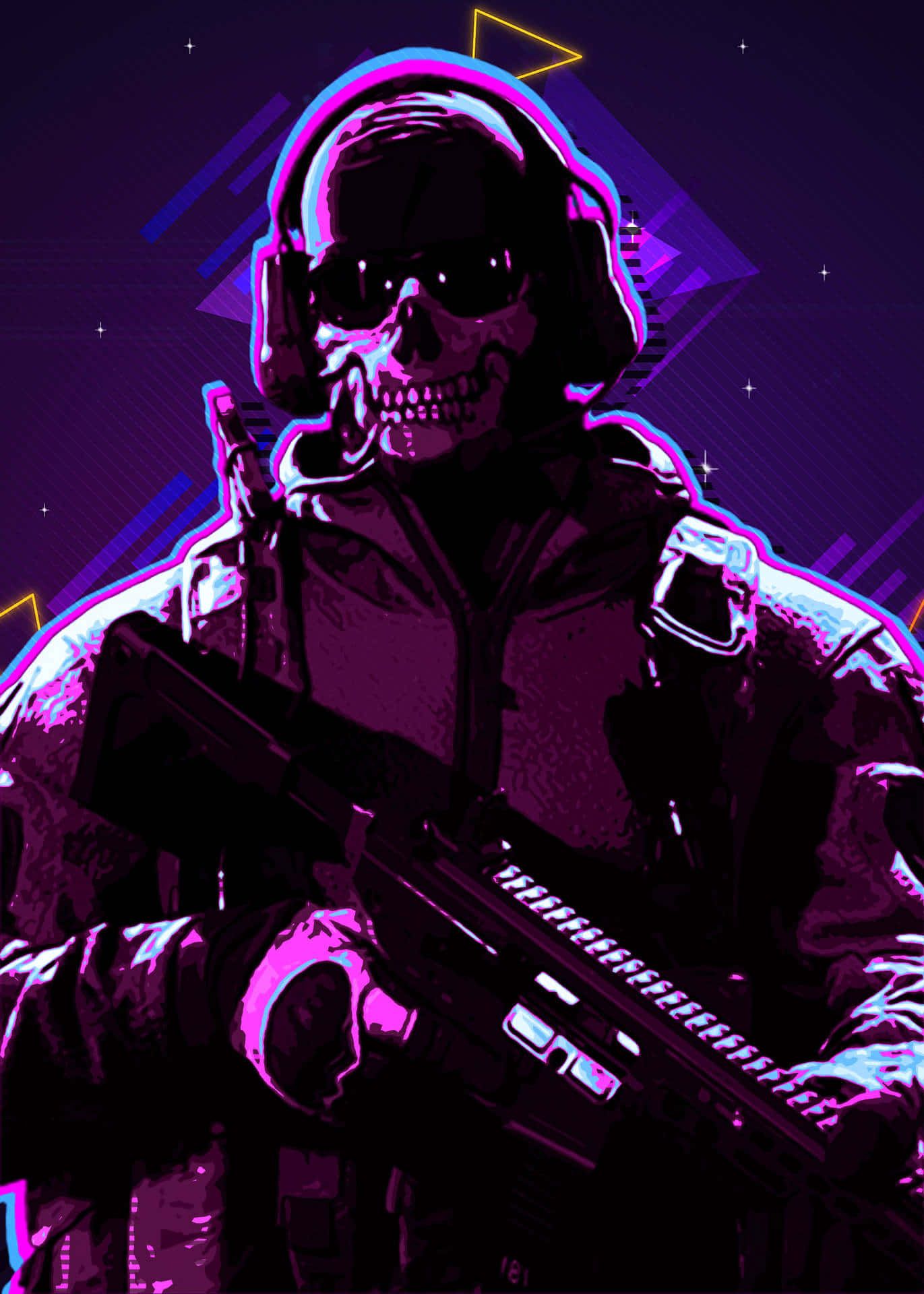 1371x1920 Download Cyberpunk Skull Soldier Artwork Wallpaper