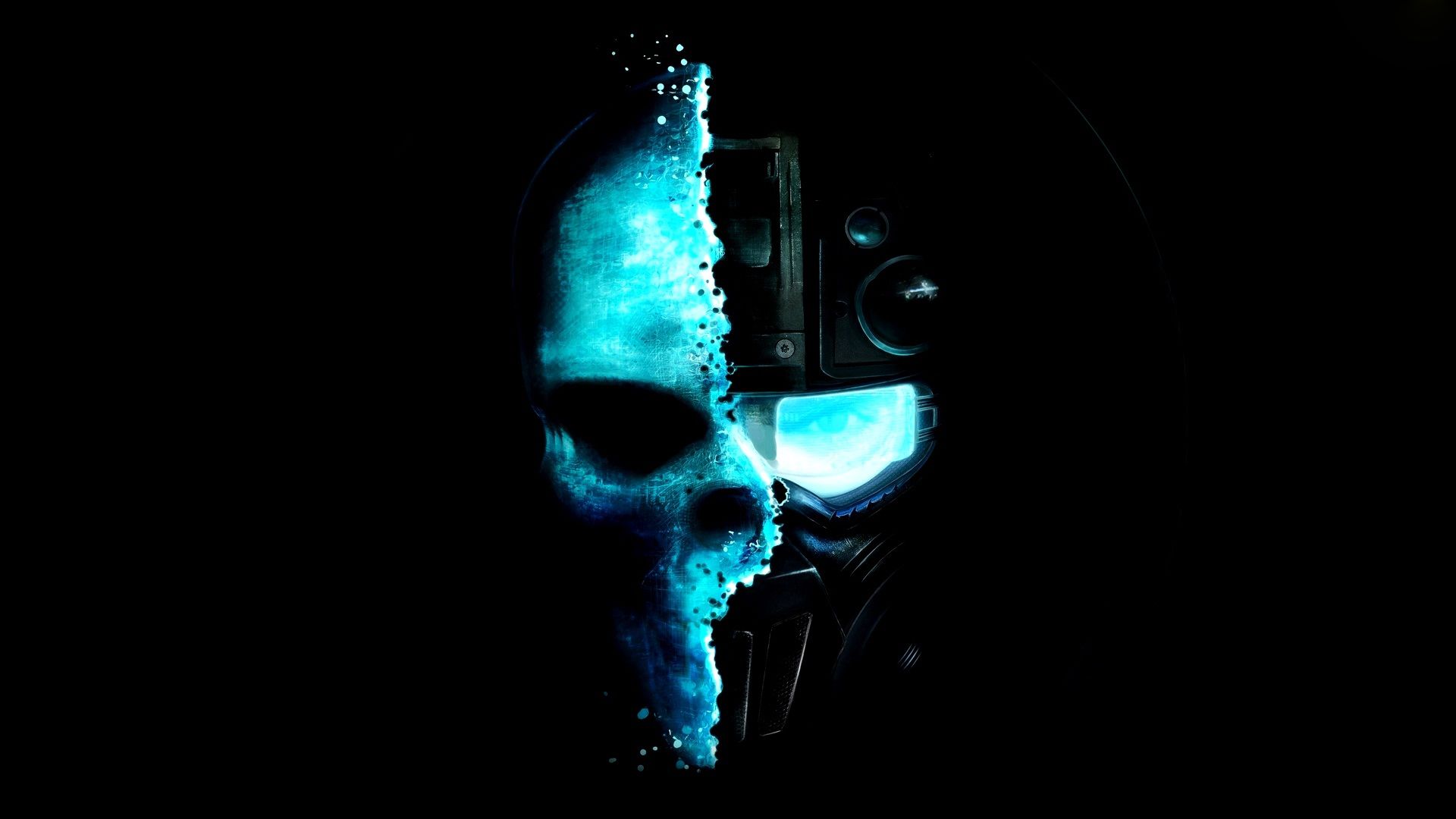1920x1080 Cyberpunk Skull Art Duality Wallpaper & Concept Design
