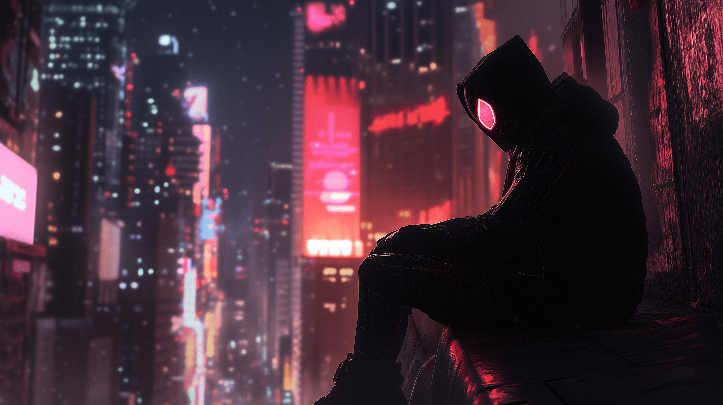 2912x1632 Cyberpunk Spider Man HD Wallpaper: A Neon Dream By Patrikax1632