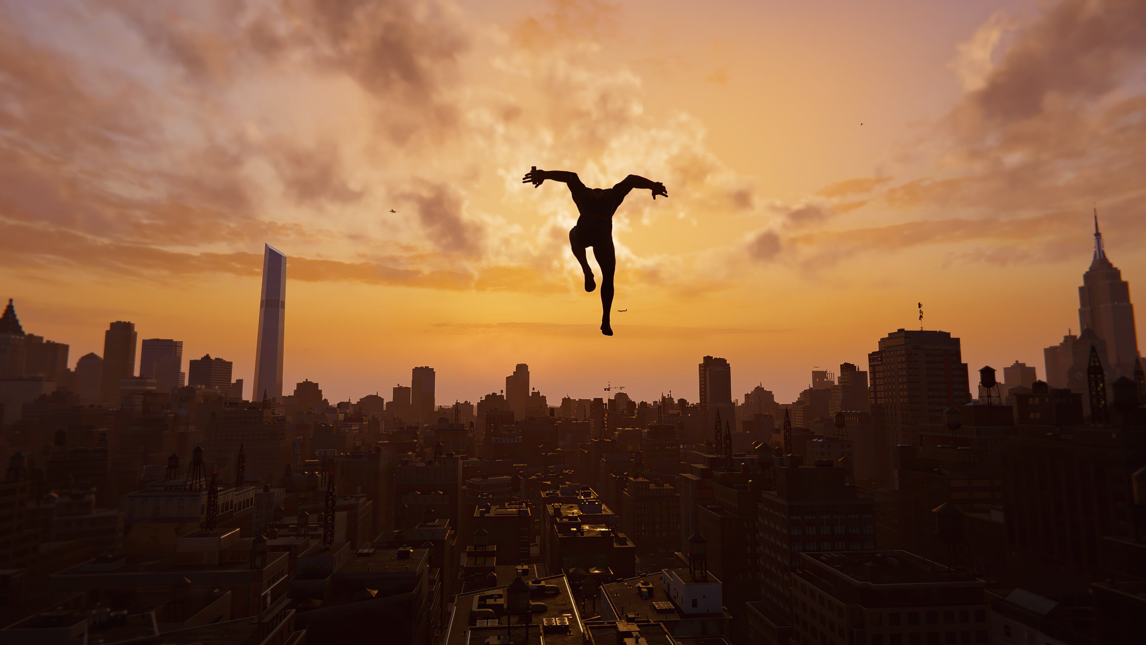 3840x2160 Spider Man over the city Wallpaper 4K for Desktop