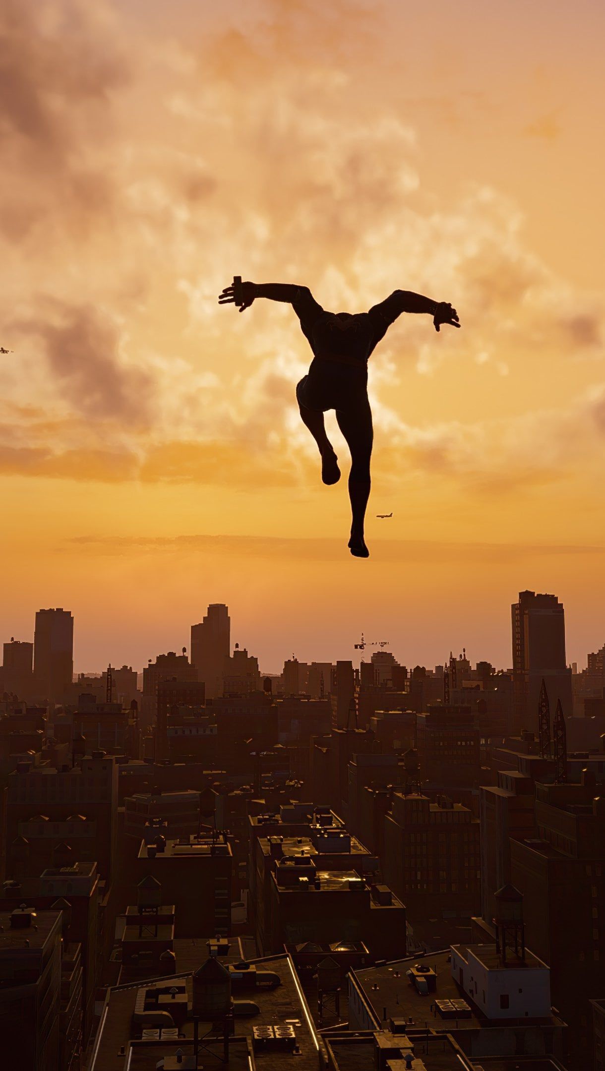 1220x2160 Spider Man over the city Wallpaper 4K for iPhone and Mobile Phone