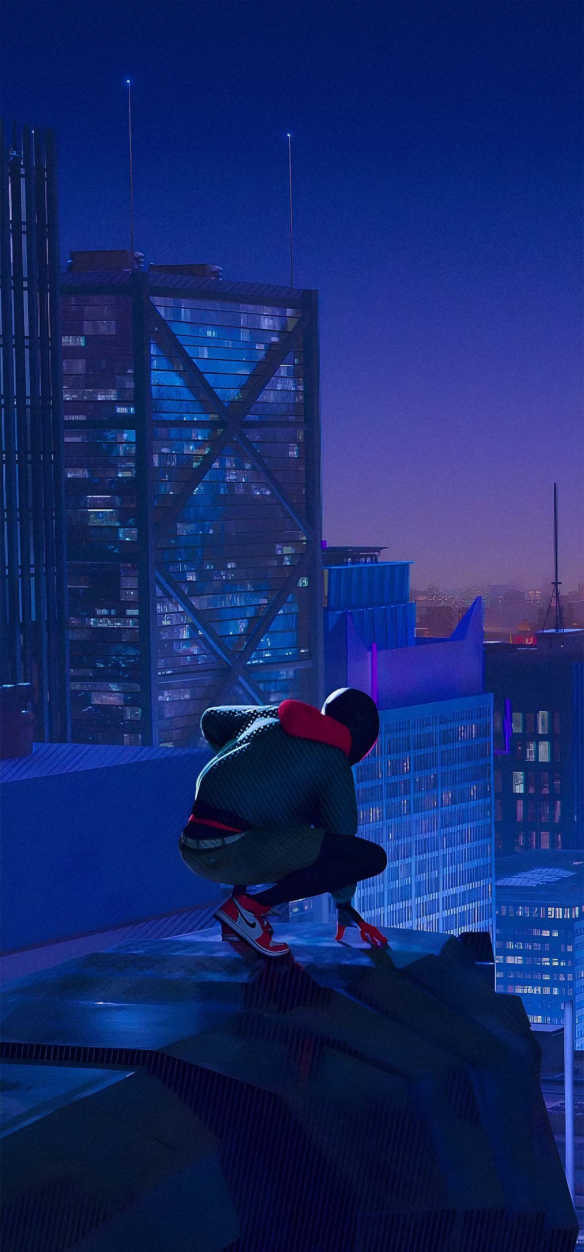 1179x2526 Spider Man Building Wallpaper