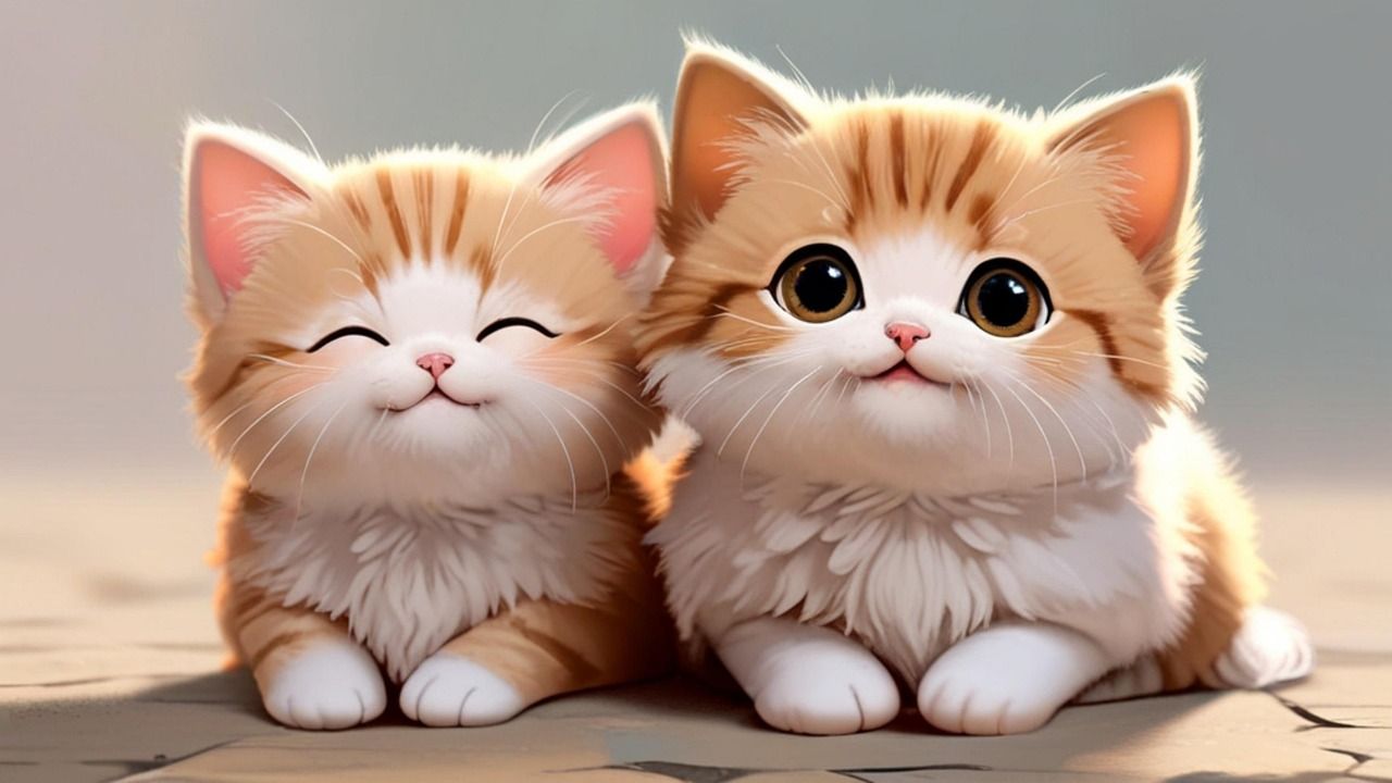 1280x720 Download Ai Generated Cats Kittens. Royalty Free Stock Illustration Image