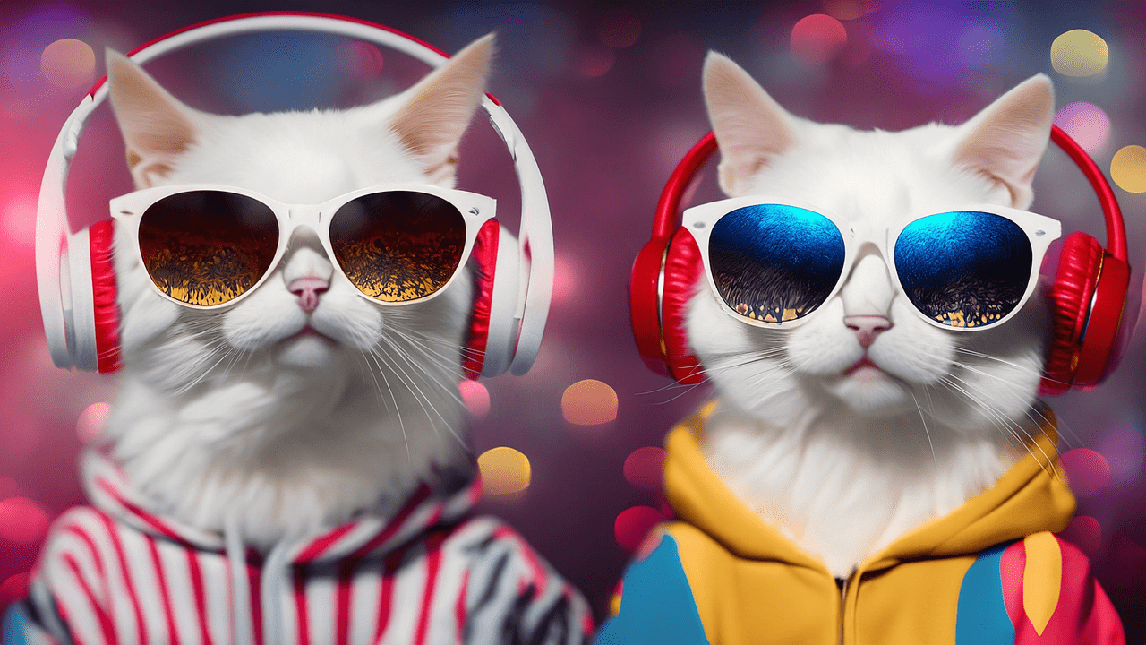 1280x720 Download Ai Generated Cats Kittens. Royalty Free Stock Illustration Image