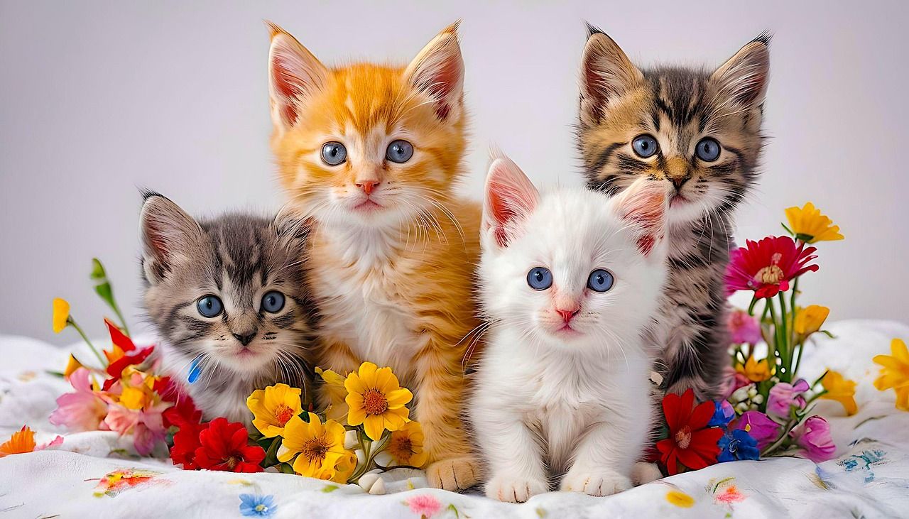 1280x731 Download Ai Generated Cats Kittens. Royalty Free Stock Illustration Image