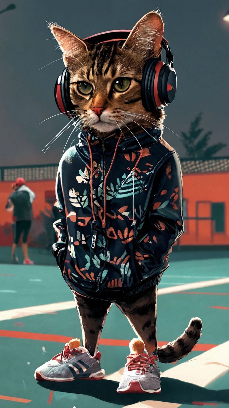 736x1308 AI Cats Wallpaper