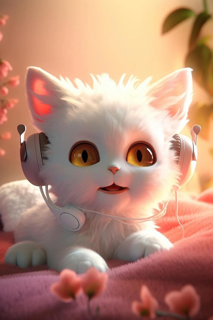740x1109 Playful cat wallpaper iphone Image