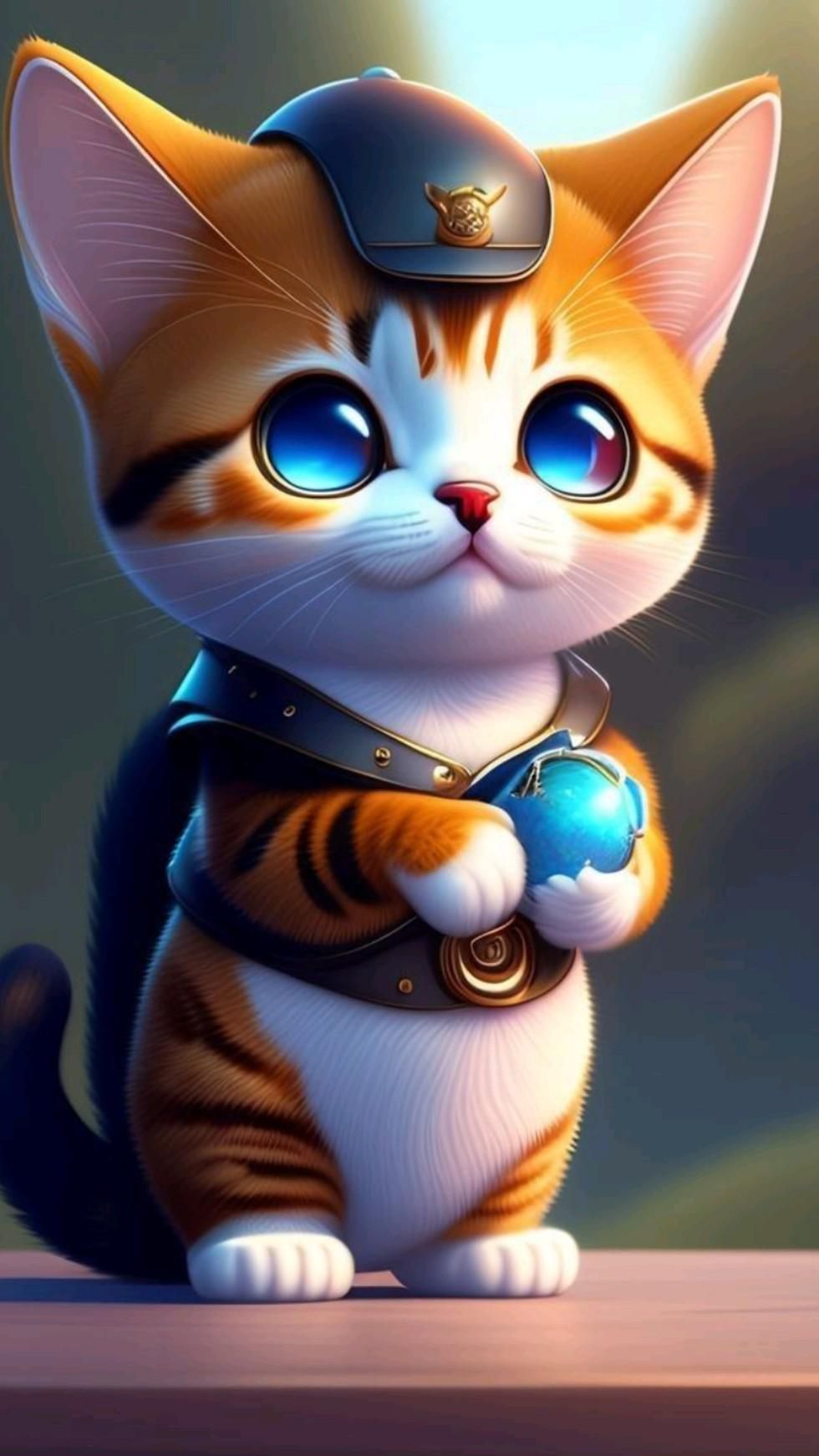 980x1742 Cat AI Wallpaper