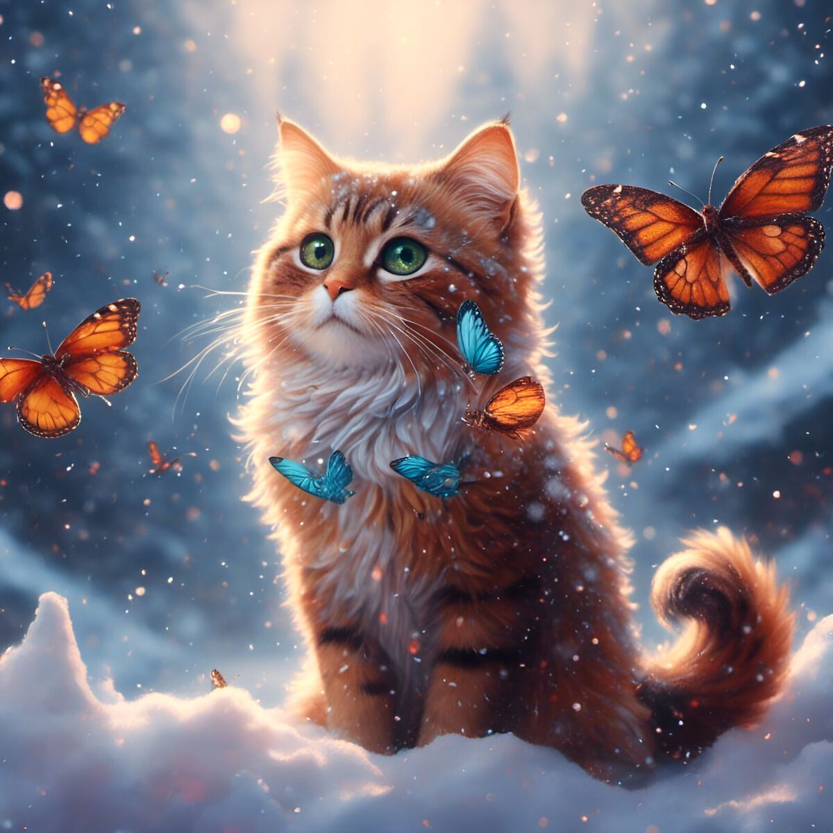 1200x1200 Cat AI Wallpaper