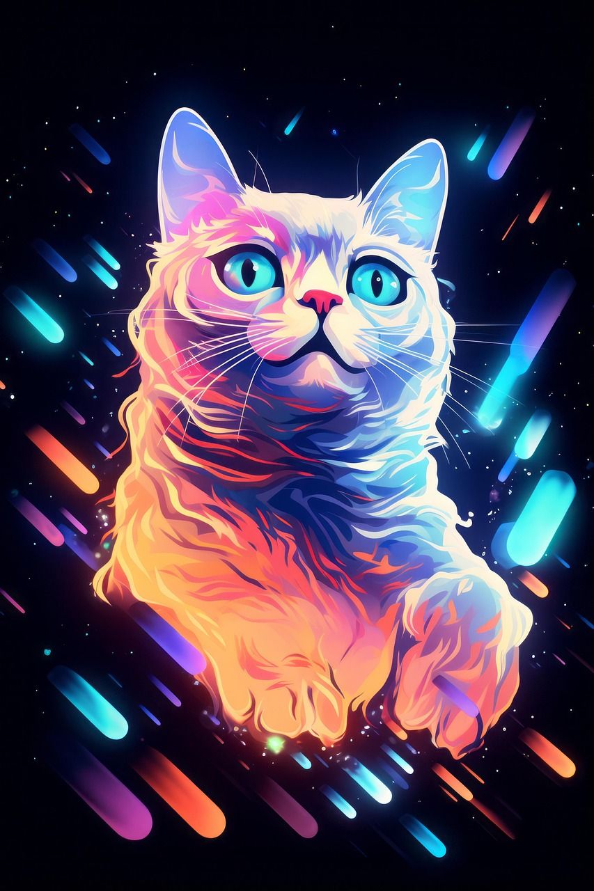 853x1280 Download Ai Generated Cat Poster. Royalty Free Stock Illustration Image