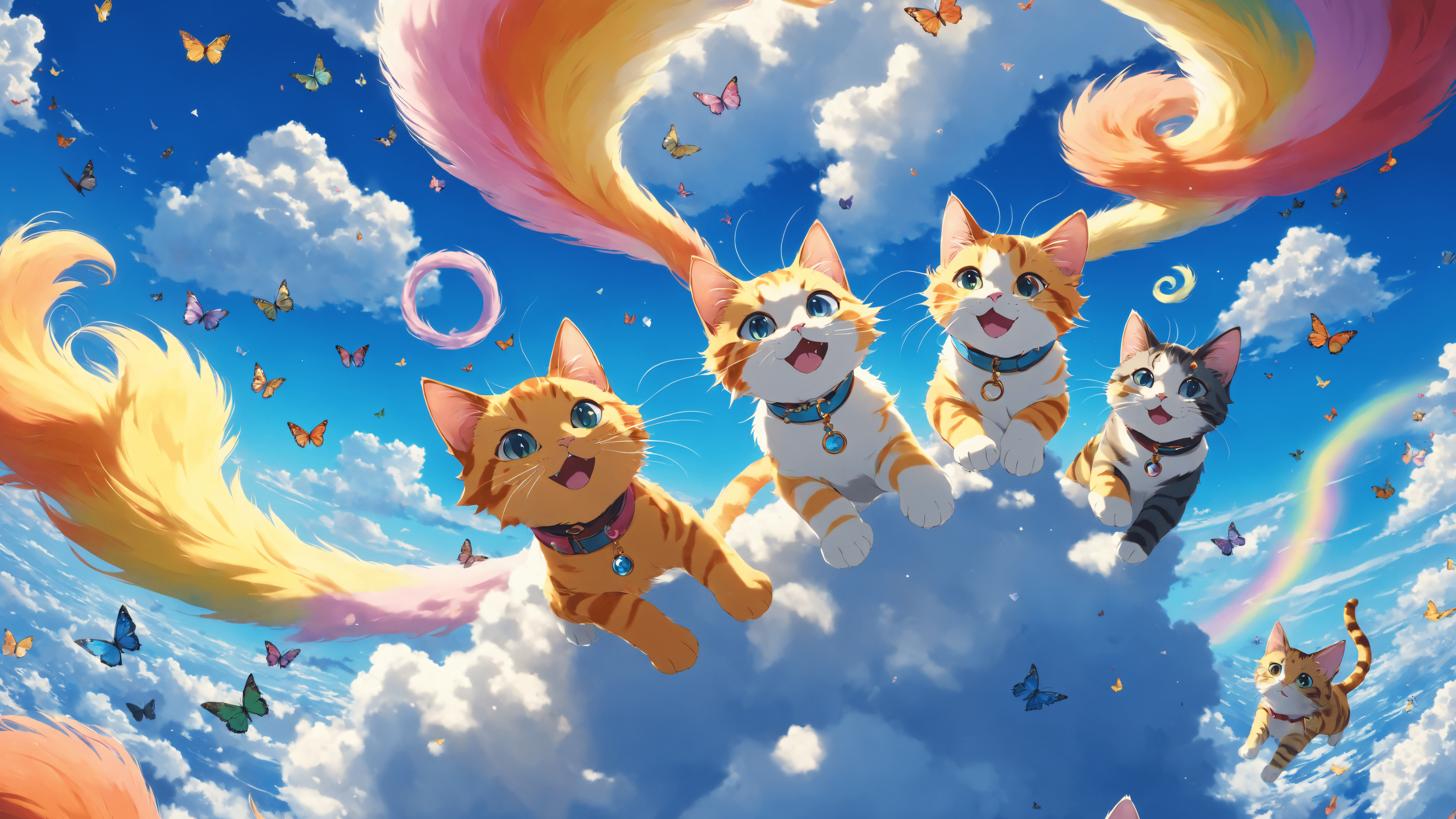 3840x2160 Cloud Kitties, 4k Wallpaper, AI Generated [3840x2160]