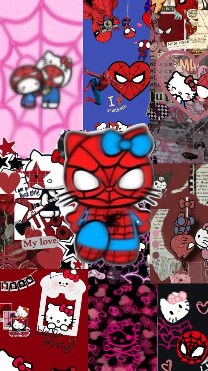 675x1200 Hello kitty and spider man. Pink wallpaper hello kitty, Hello kitty iphone wallpaper, Hello kitty wallpaper