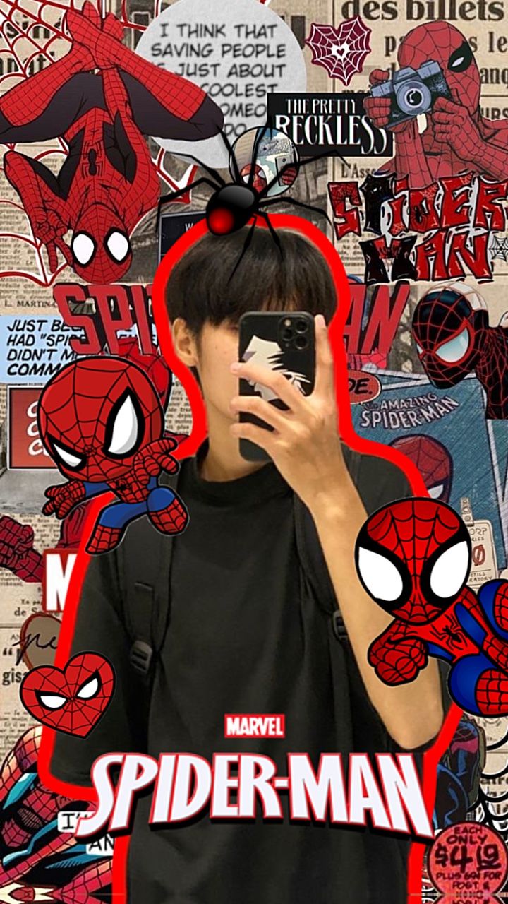 720x1280 Wallpaper Spider Man With Hello Kitty