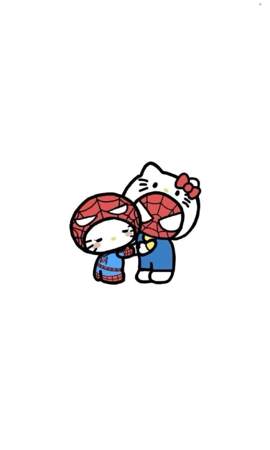 1115x1859 Download Hello Kitty Spiderman Crossover Wallpaper